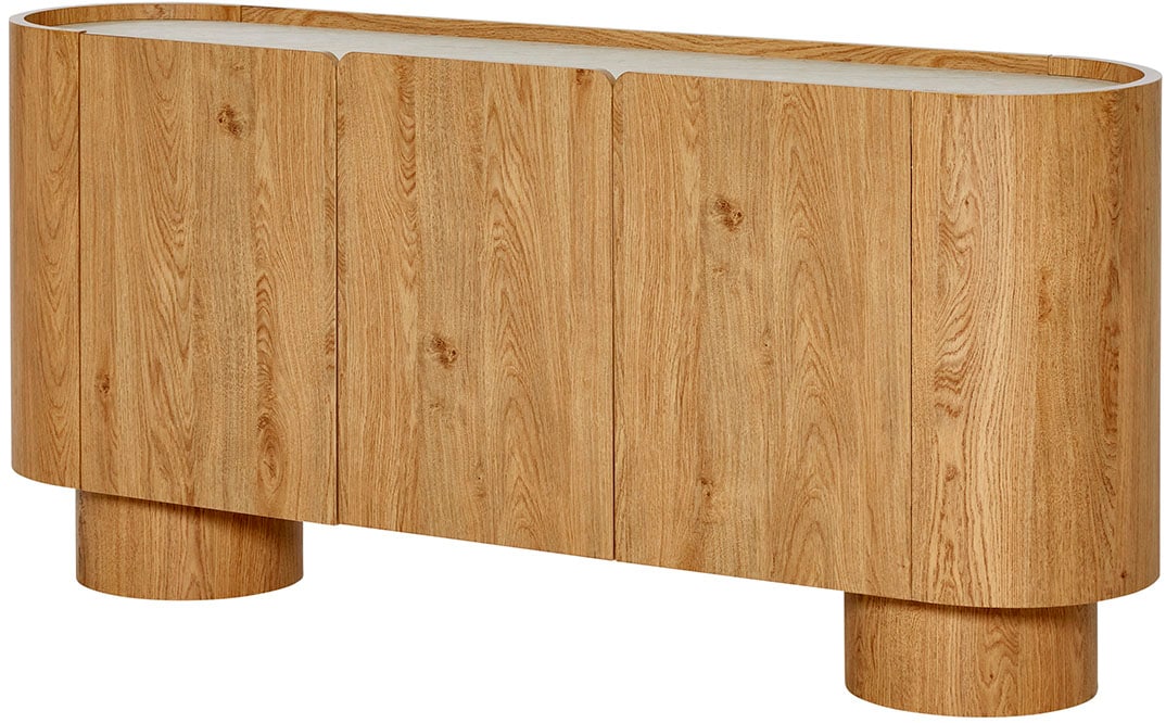 Jahnke Buffet »CIRCO SB 160« 1 cuis tlg. Buffet, 3 portes, design arrondi, aspect marbre, largeur 160 cm