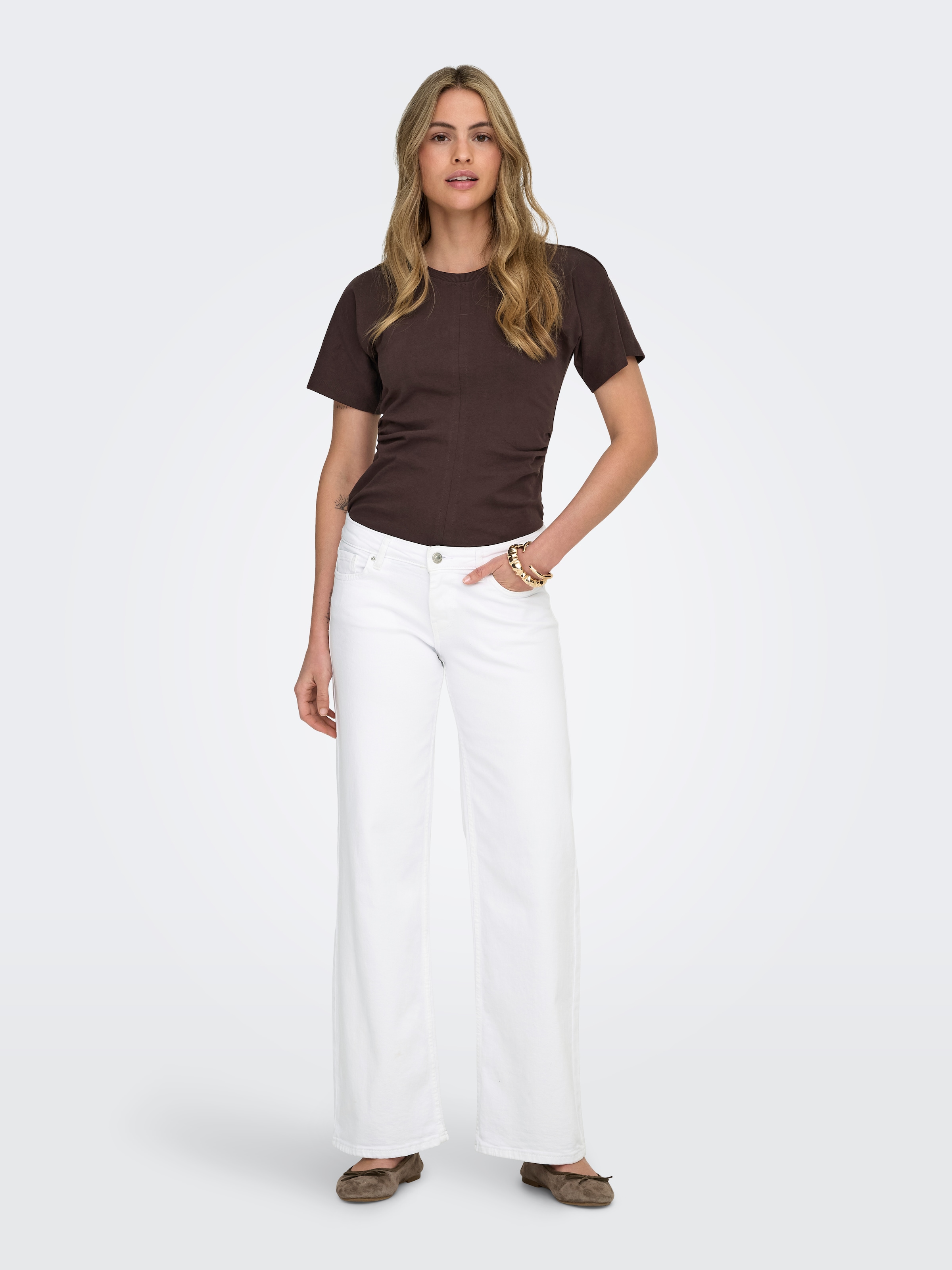 ONLY Jeans taille basse »ONLJUDY-O LW WIDE LEG DNM TAI003« mélange de coton