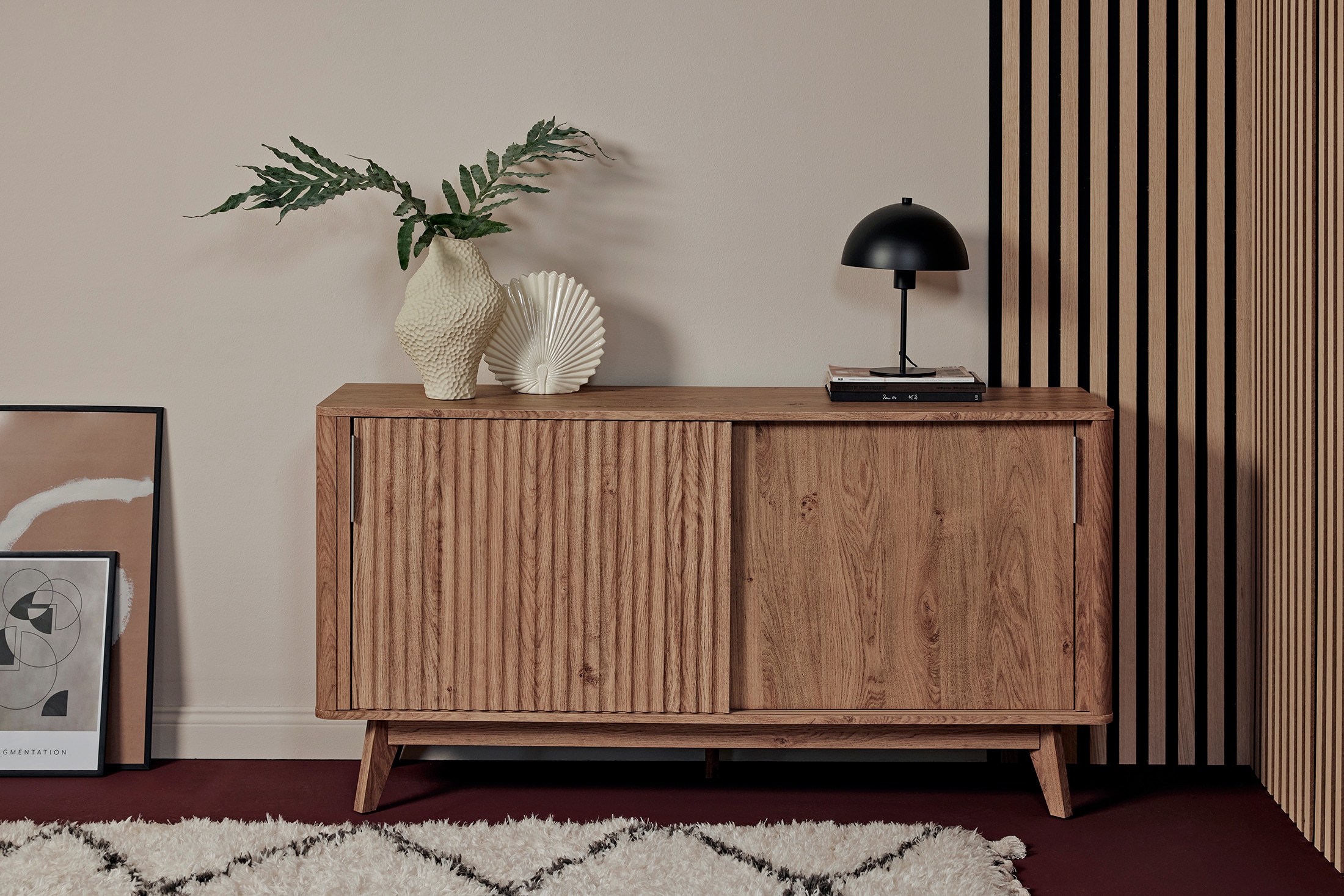 Jahnke Sideboard »WAVE SBS 145« 1 Stk. tlg. Retro-Stil, mit 2 Schiebetüren, ca. 148 cm