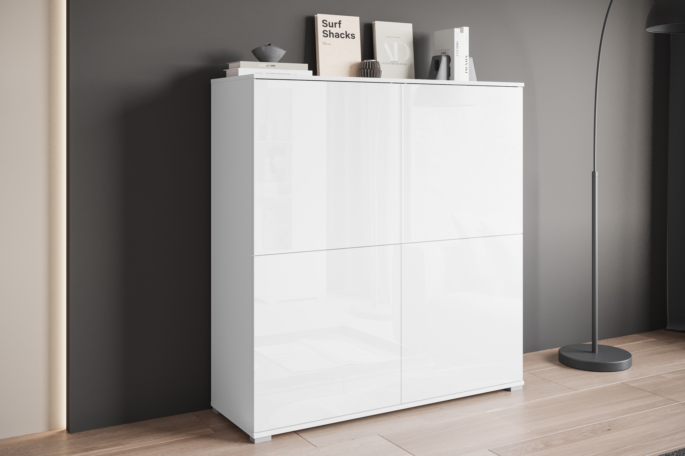 GOODproduct PC-Schrank »Kenia, Sekretär, Home Office« 1 Stk. tlg. Mit Push-to-open, Tastaturauszug und praktischem Stauraum