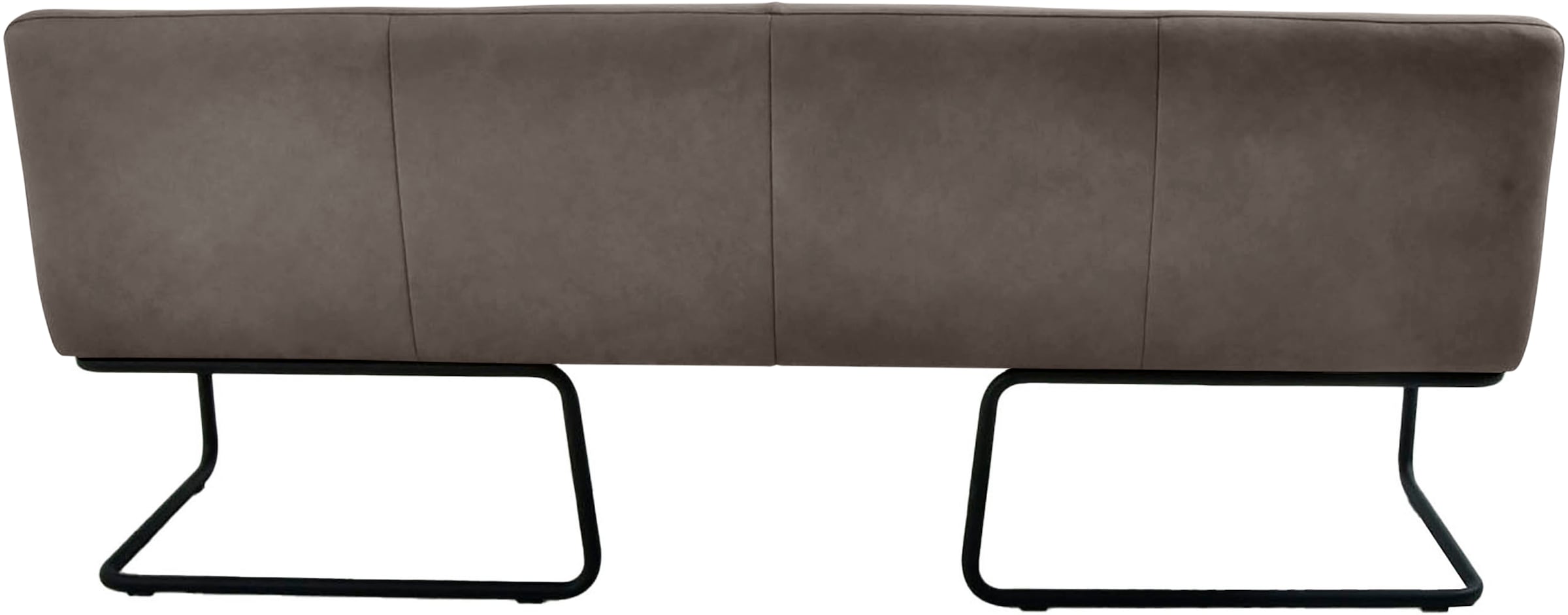 K+W Komfort & Wohnen Banc rembourré forme arrondie, patin tubulaire long courbé, cuir véritable