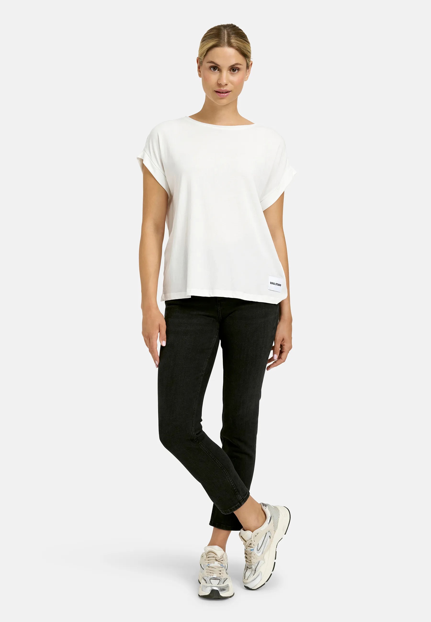 Smith & Soul T-shirt mit Umschlagsaum, Rundhalsform