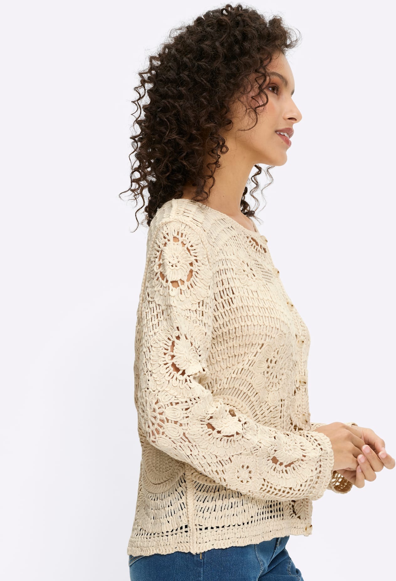 heine Veste en tricot ajouré