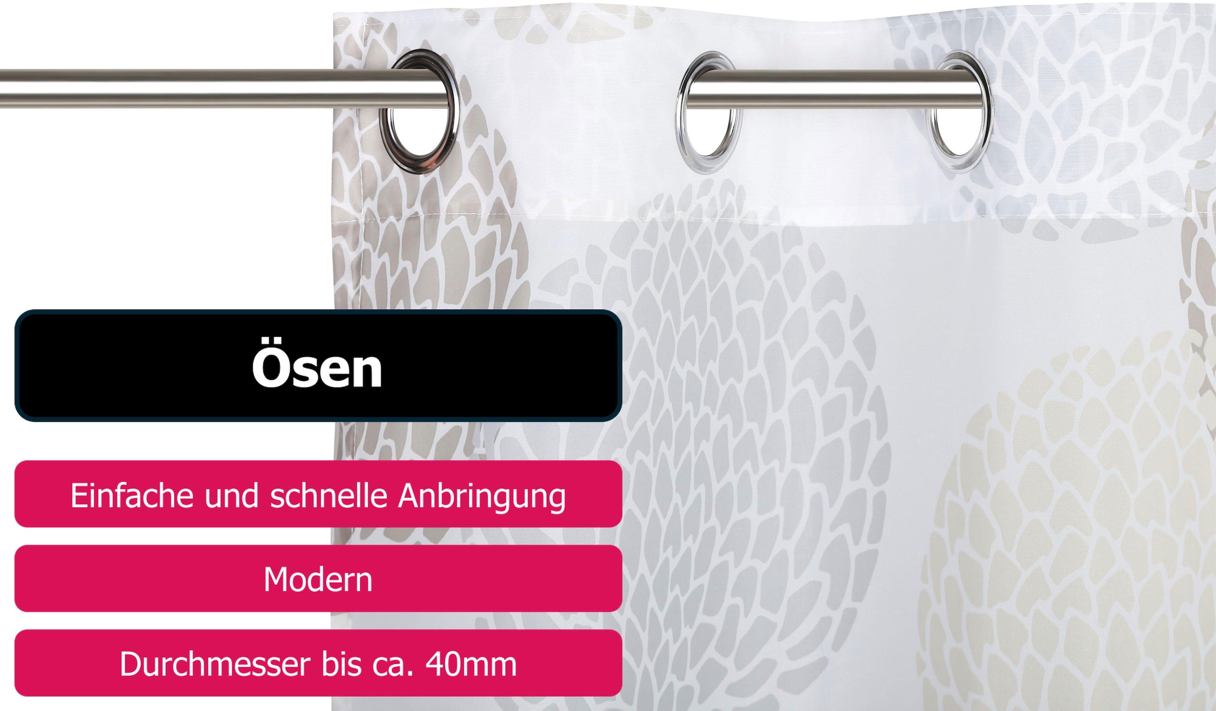 GOODproduct Gardine »BELEM« Ösen 1 Stk. tlg. 1 Schal, Polyester, Kreise