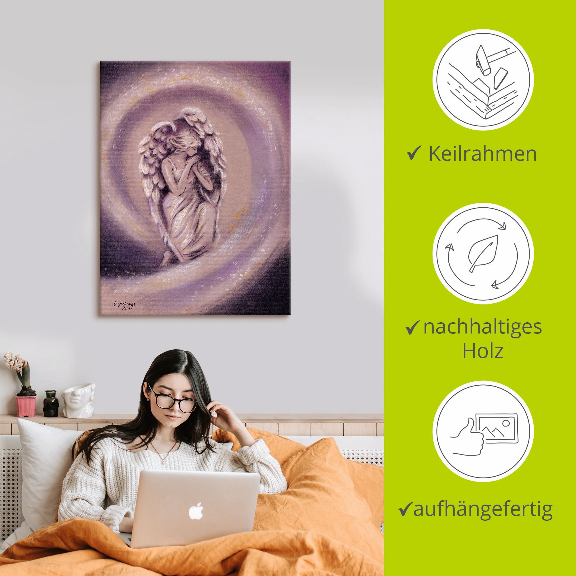 Artland Leinwandbild »Schutzengel« Religion 1 Stk. tlg. auf Holzrahmen gespannt