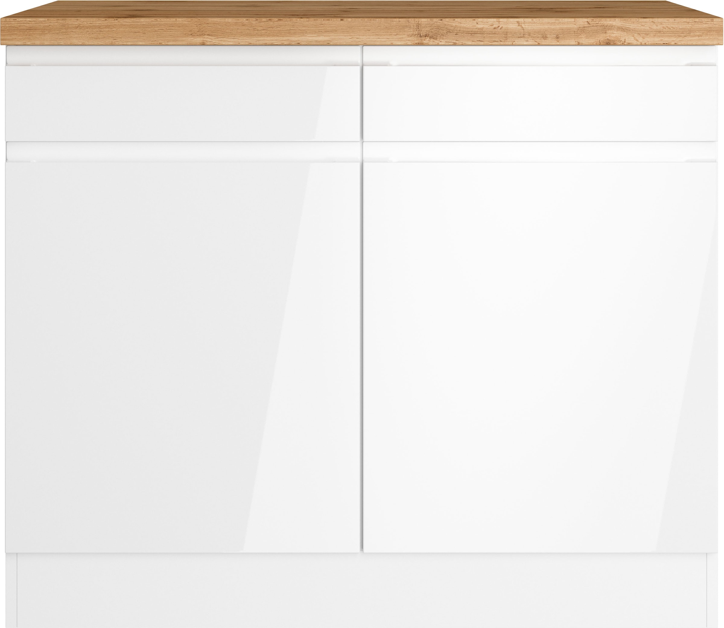 KOCHSTATION Unterschrank »KS-Virginia,neu in verbesserter Ausführung« Stauraum, Softclose, mit CPL-Arbeitsplatte,  Breite 100 cm, 2 Türen, Soft-Close-Funktion