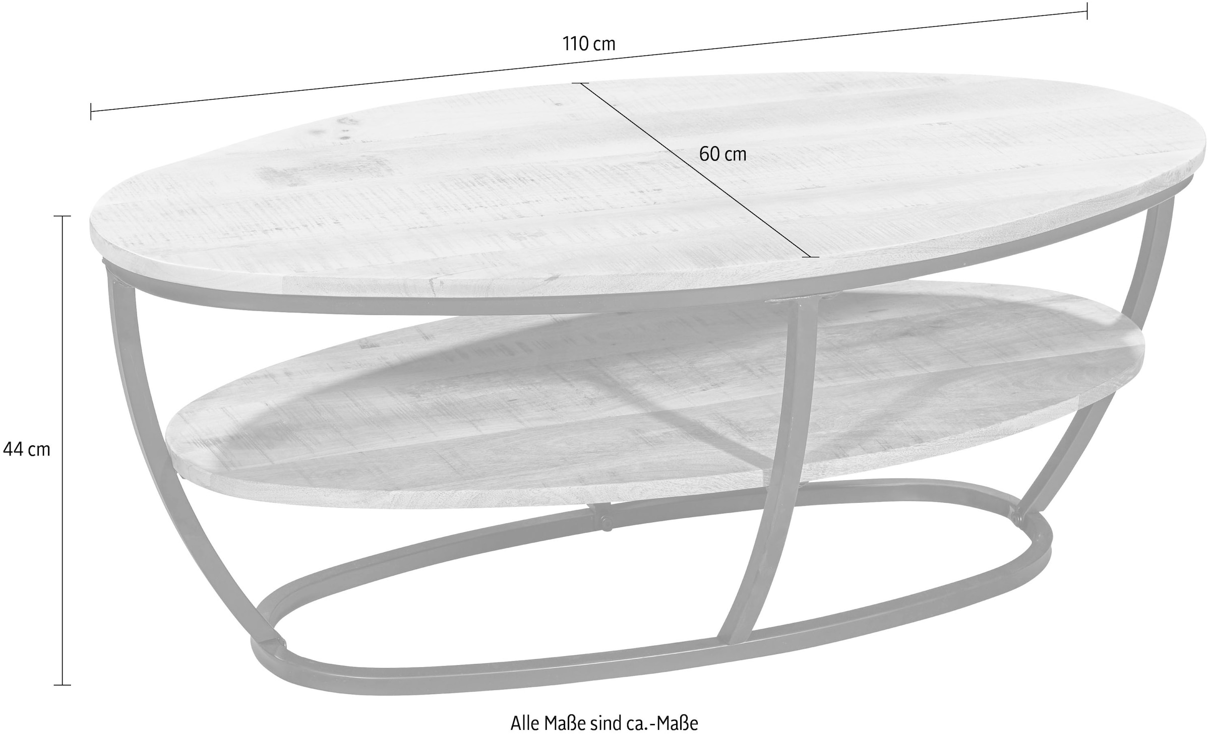 Stolkom Table basse »Jambi 2 B/H/T 110x44x60 cm« 1 cuis tlg. Mangoholz, Oberfläche uneben
