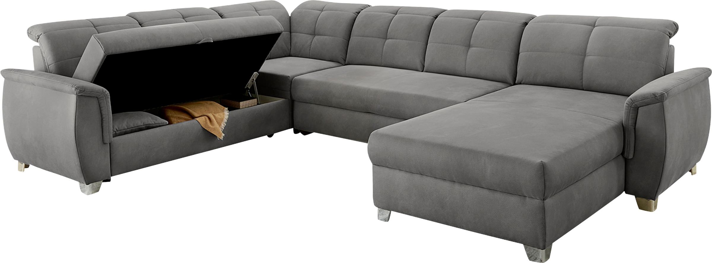 Jockenhöfer Gruppe Wohnlandschaft »Livorno U-Form« mit 7 individuell verstellbaren Kopfteilen, Bett- und Relaxfunktion