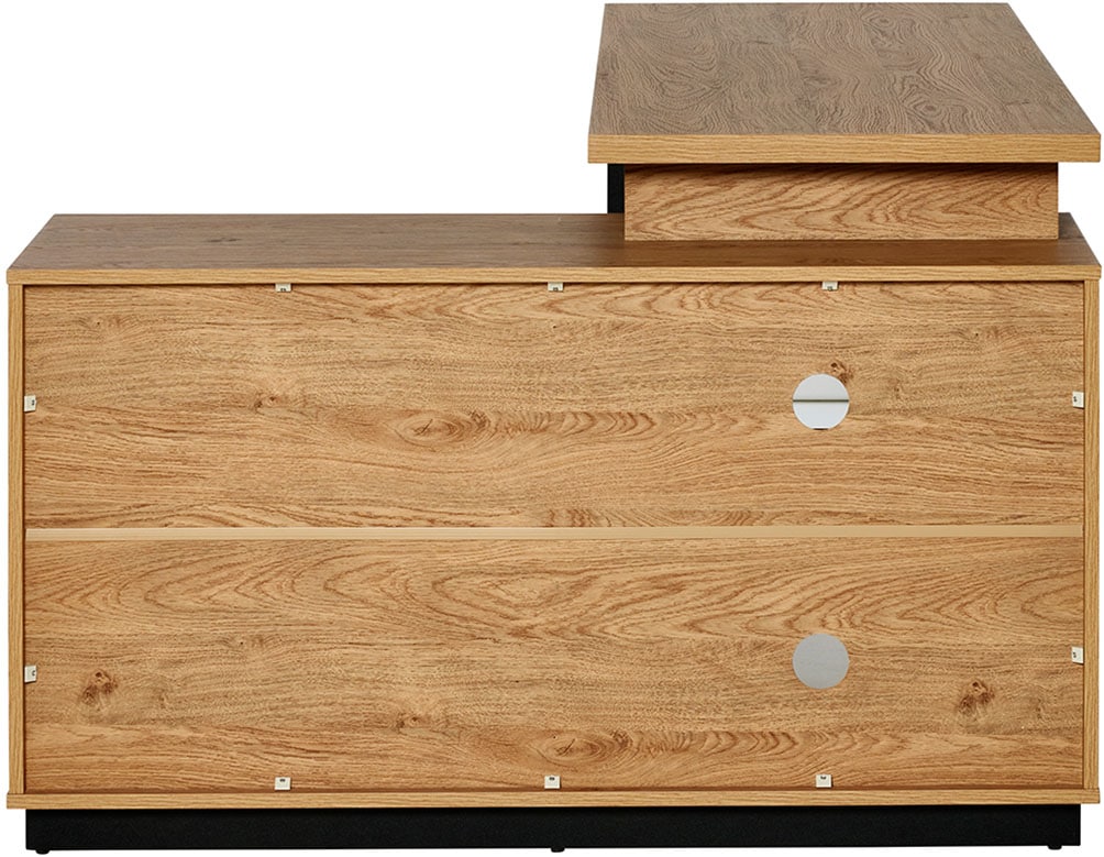 Jahnke Bureau d'angle »RIVA C 150 E« 1 cuis tlg. montage réversible, espace de rangement & passage de câbles, largeur 150 cm