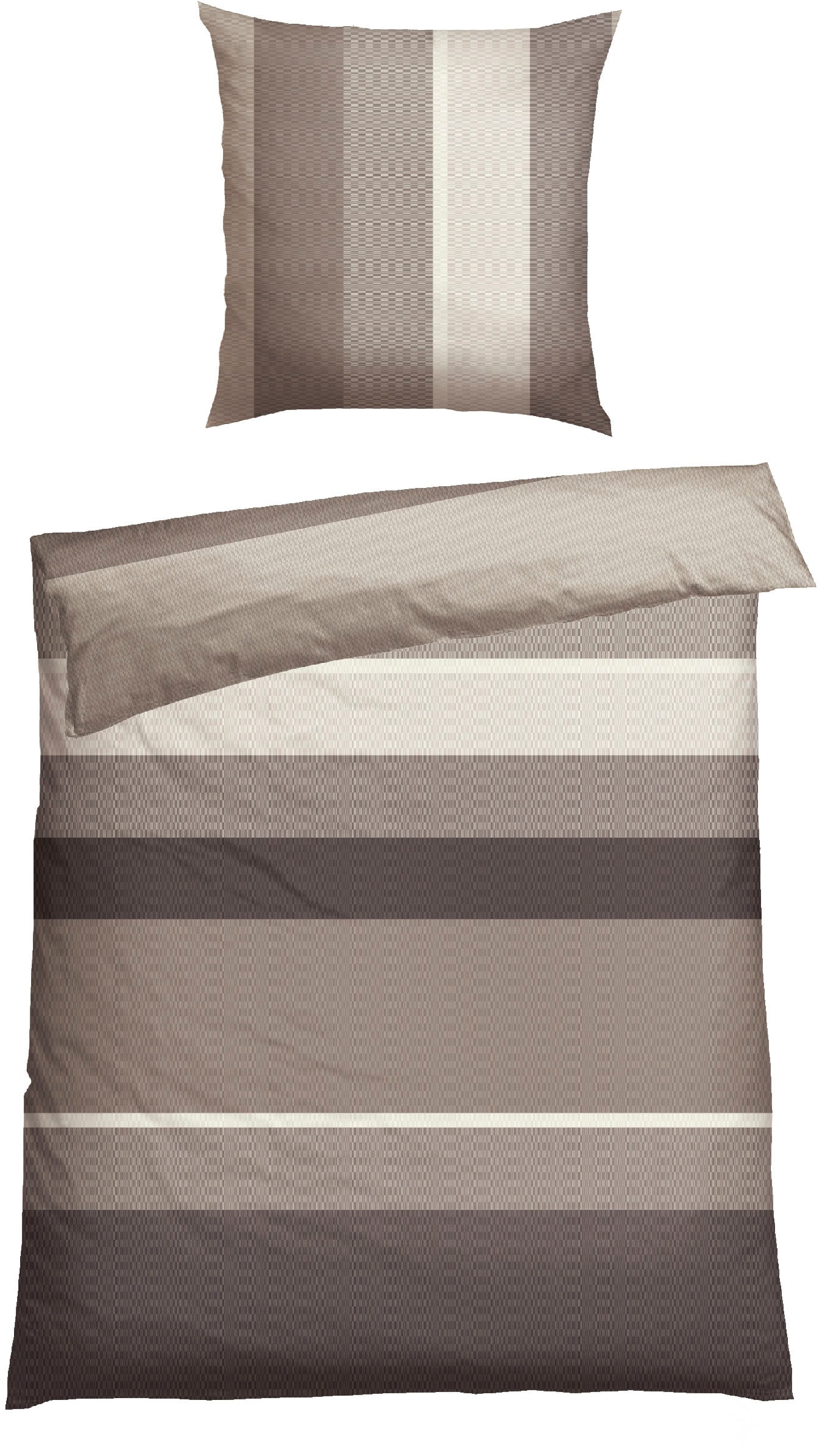 Schiesser Linge de lit »Endy Stripes aus weicher Baumwolle mit grossen und kleinen Streifen« 2 cuis Made in Green