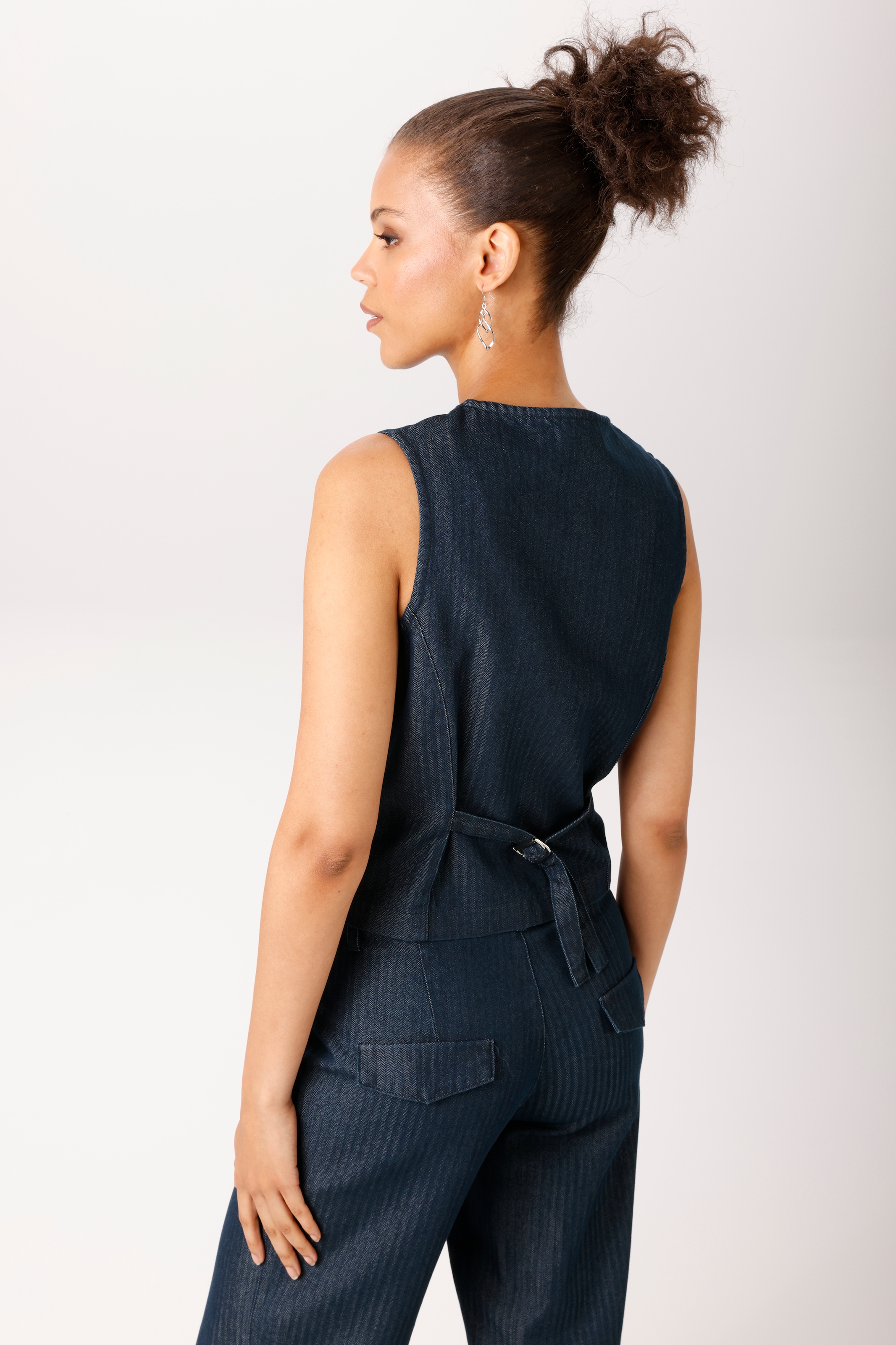 Aniston CASUAL Gilet court en denim structuré et doux - NOUVELLE COLLECTION