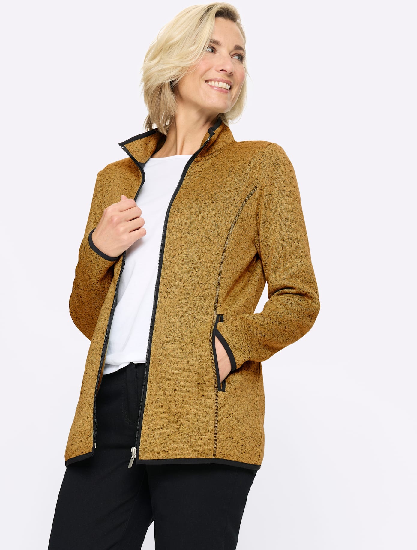 Classic Basics Strickfleecejacke ohne Kapuze