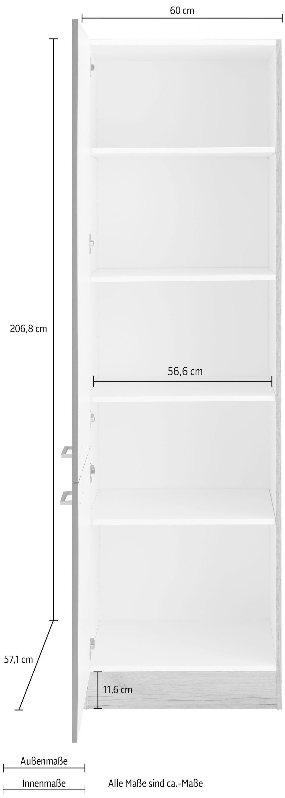 OPTIFIT Armoire haute »Iver« largeur 60 cm, avec 4 étagères, pour beaucoup de rangement