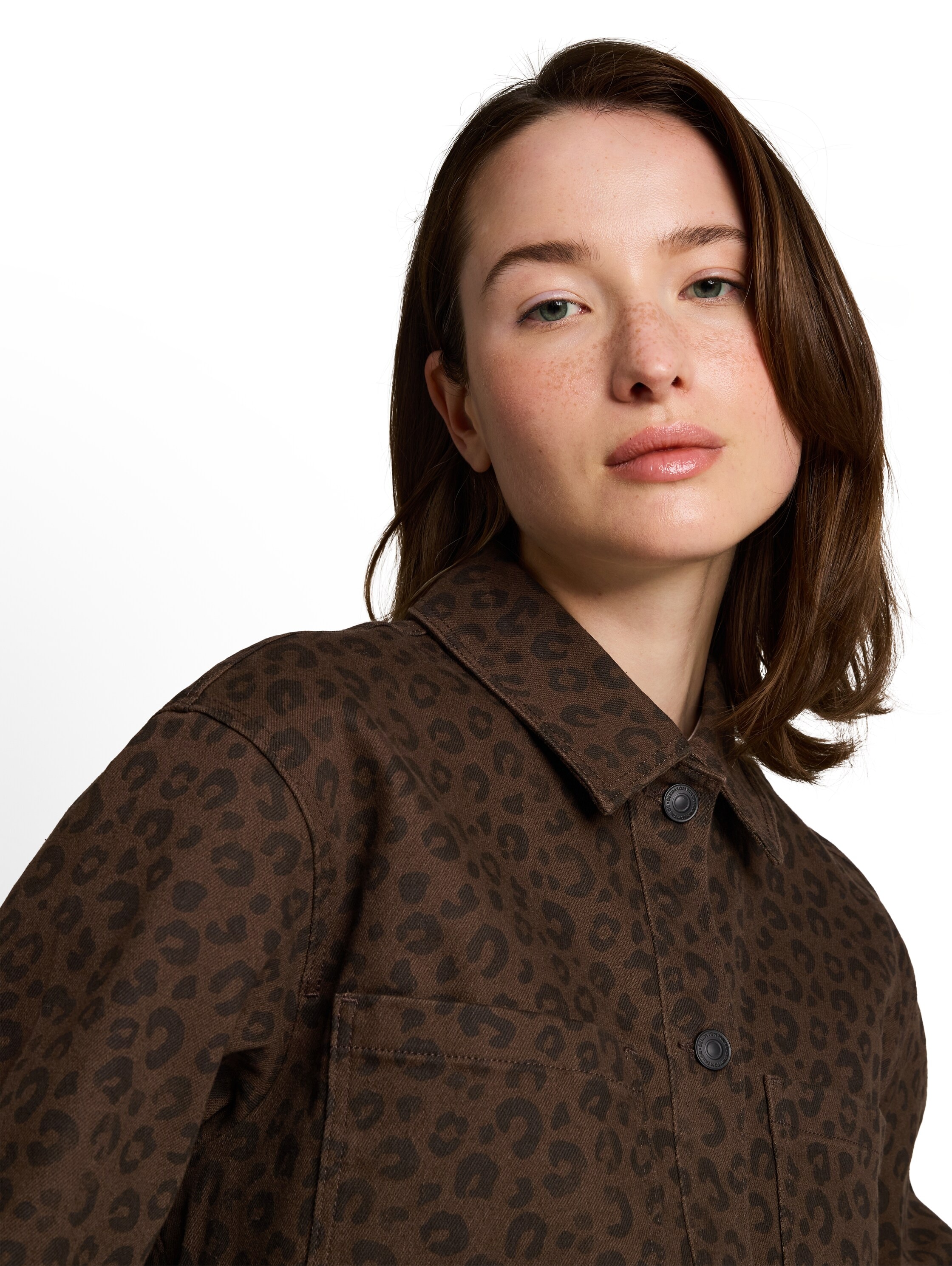 TOM TAILOR Denim Blouse à manches longues avec imprimé animal
