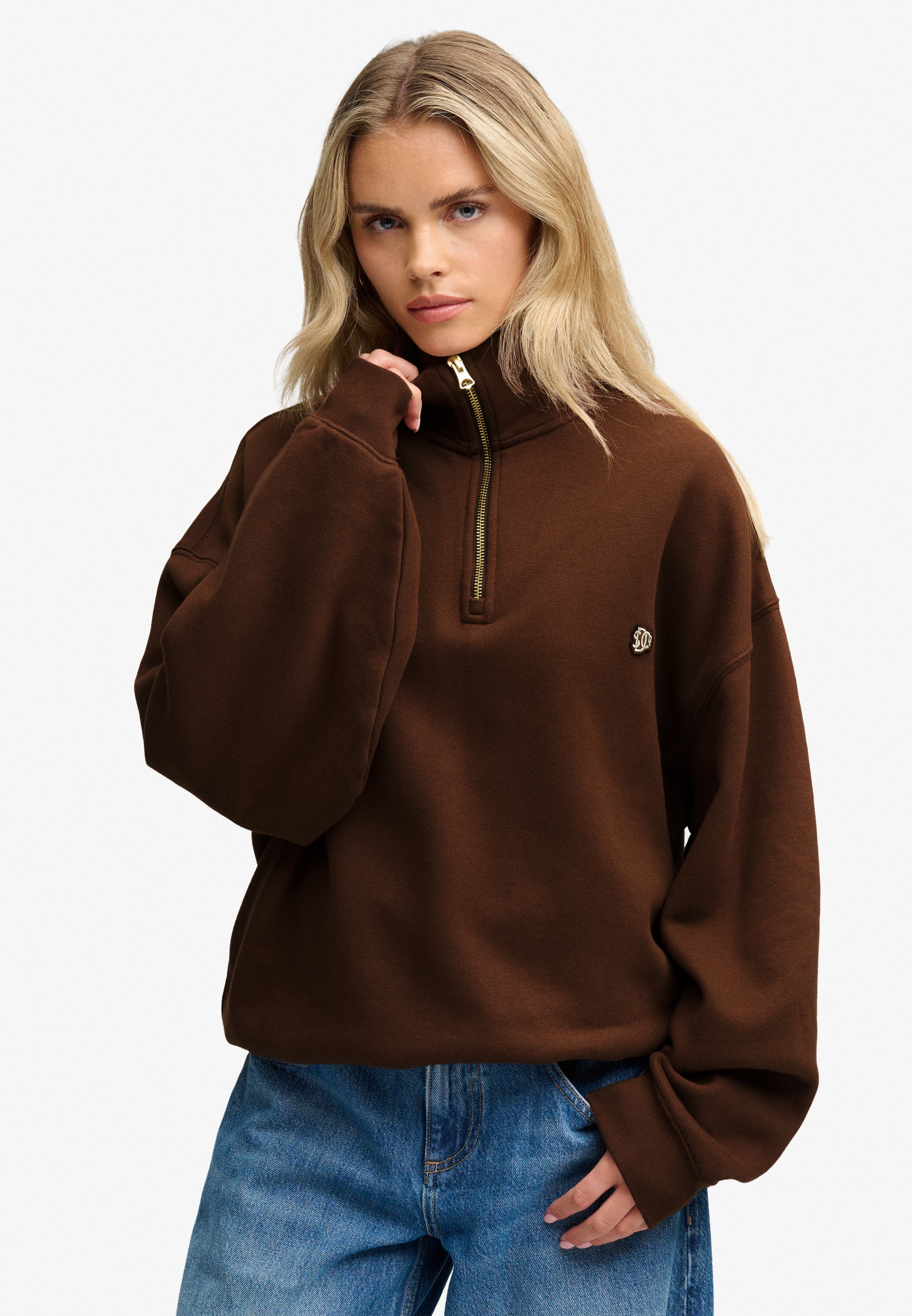 Superdry Sweat-shirt »MONOGRAM HALF ZIP SWEAT«, Baumwollmischung, relaxed fit
