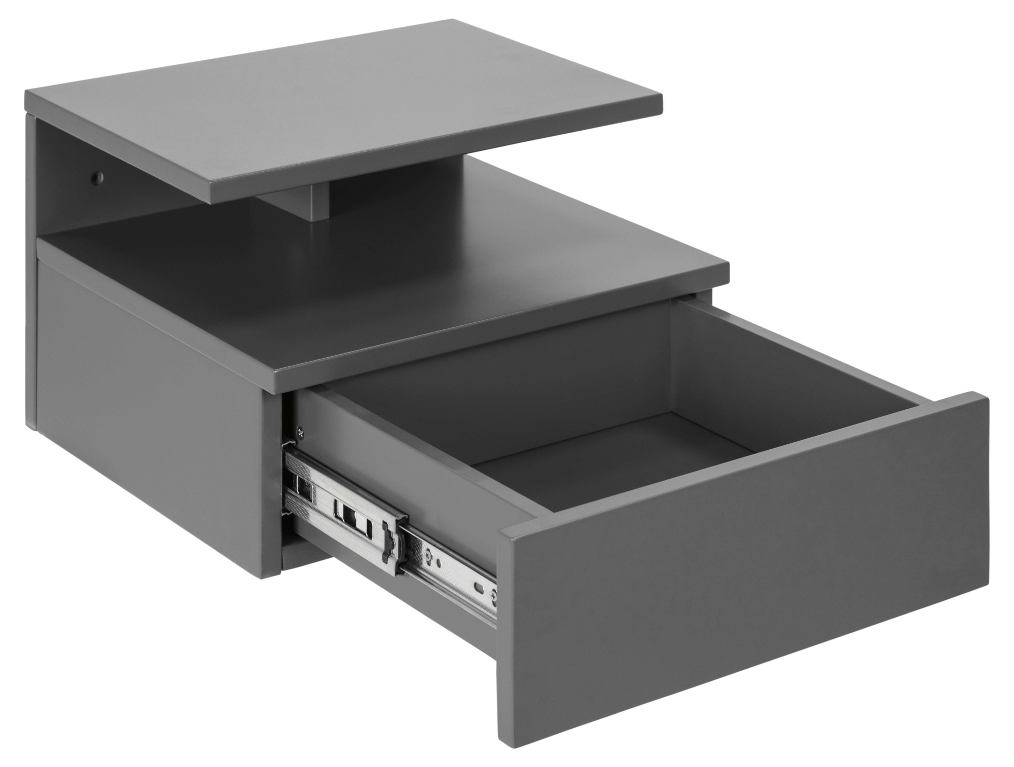ACTONA GROUP Nachttisch »Ashlan Nachtkommode« Nachtschrank, wandmontiert, 1 Schublade, 1 Fachboden, Metallschienen