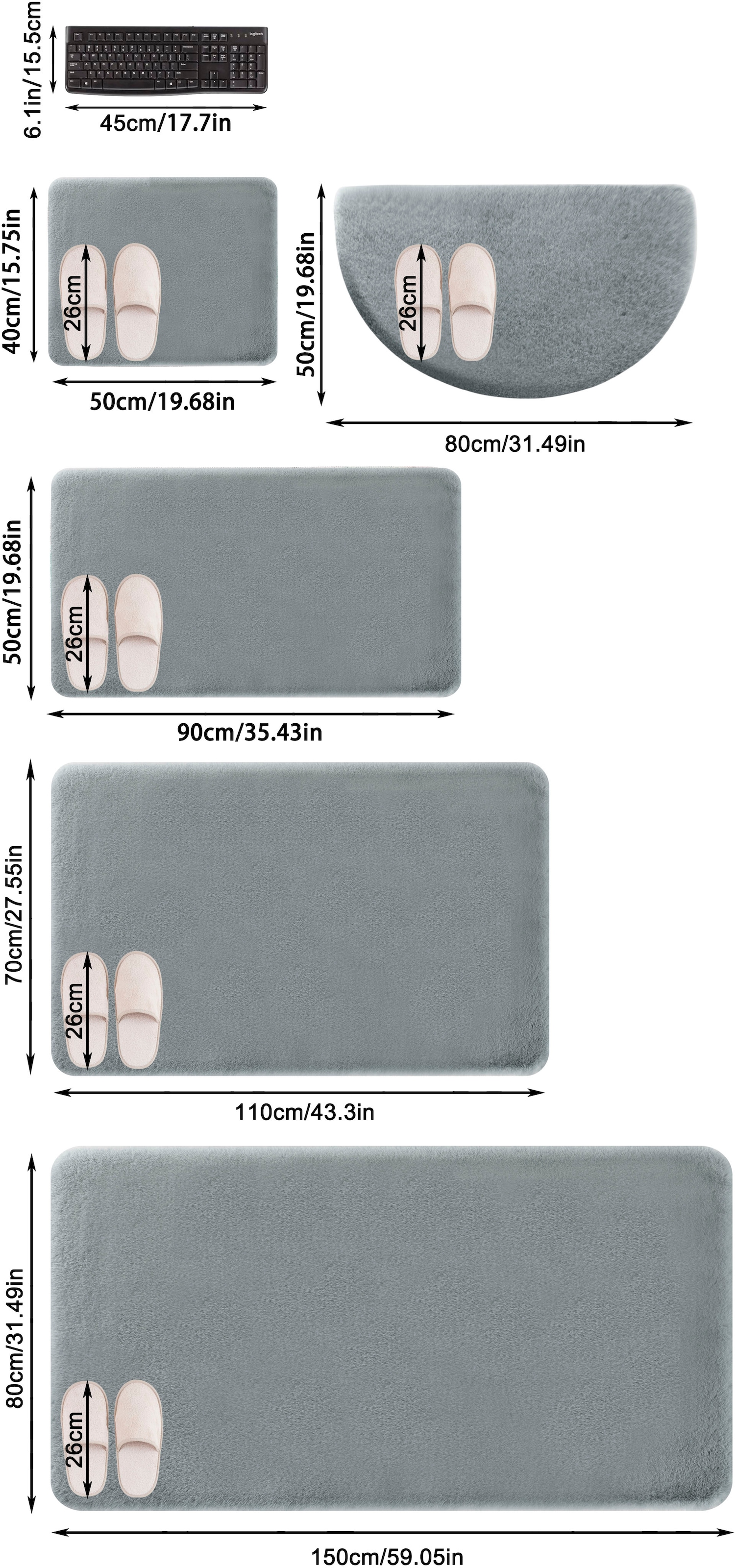 my home Badematte »Valeria, Kaninchenfell-Haptik« Höhe 20 mm rutschhemmend beschichtet fussbodenheizungsgeeignet | strapazierfähig Kunstfell, weicher Badteppich