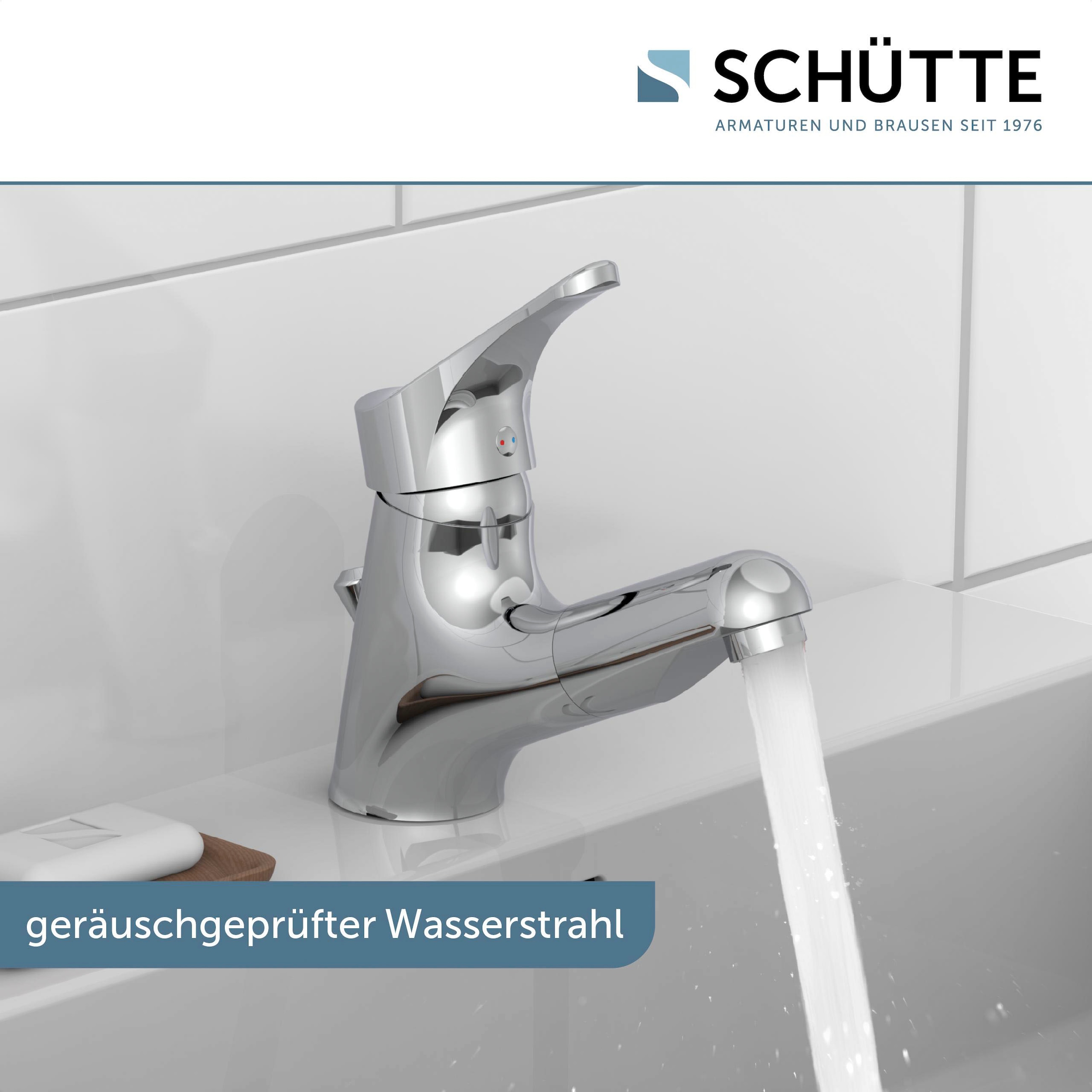 Schütte Waschtischarmatur »Attica« Set,  mit herausziehbarer Brause und Zugstange, Wasserhahn, Mischbatterie