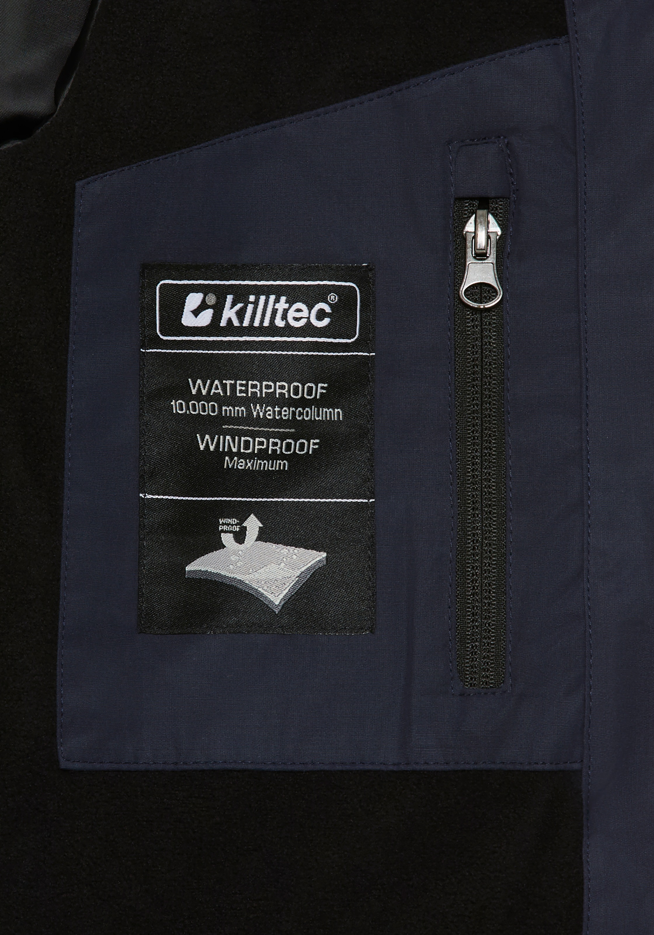 Killtec Veste de pluie »KOS 153 BYS JCKT OT« 1 cuis tlg. wasserabweisend, winddicht, mit wärmendem Futter