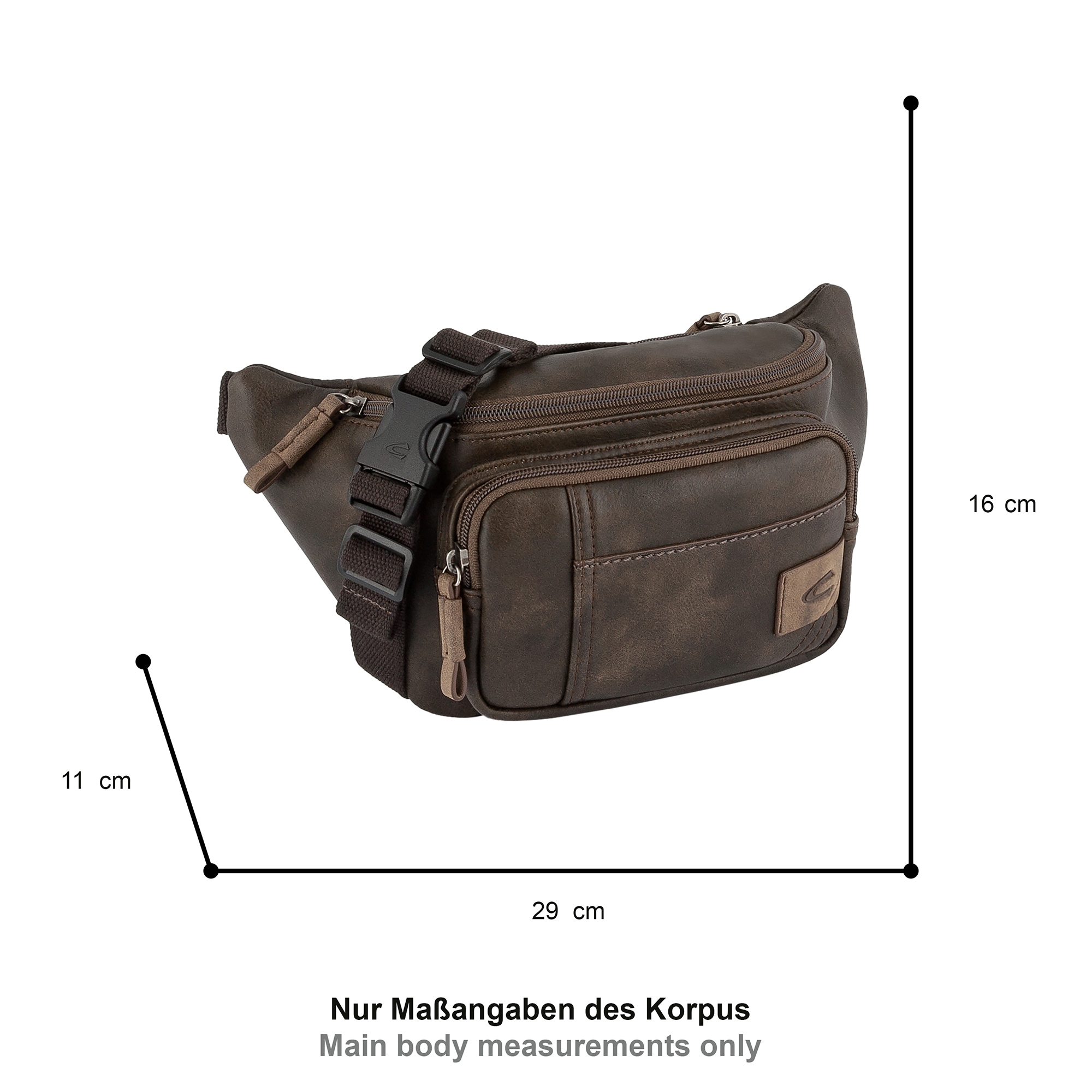 camel active Sac ventral »Laos« Unisex Gürteltasche, Crossbody-Bag mit praktischen Details