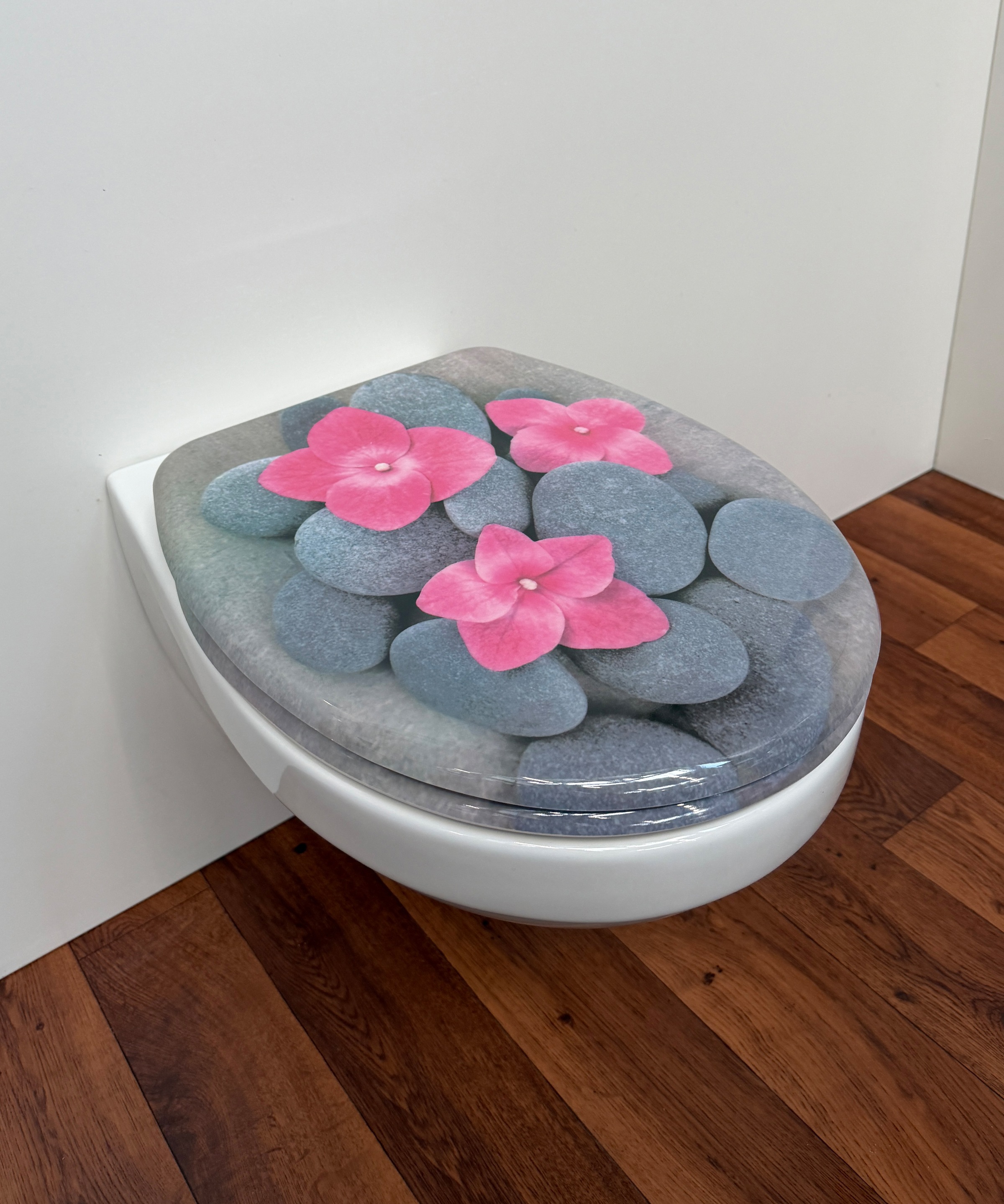 welltime Siège de WC »Classic Decor« Kratzfester Duroplast Klo-Sitz mit Absenkautomatik & Schnellverschluss