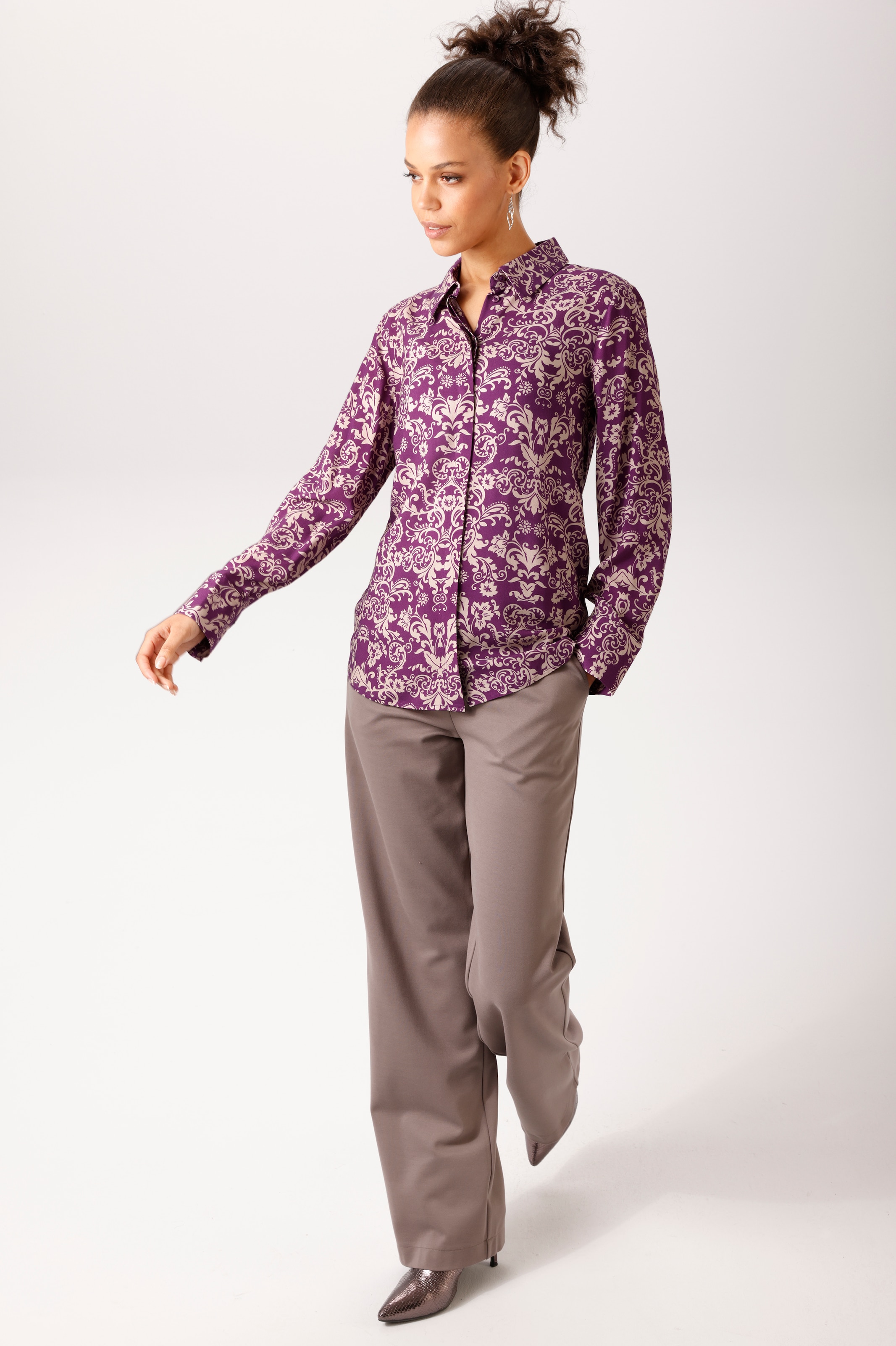 Aniston CASUAL Blouse chemise avec imprimé ornemental fantaisiste - NOUVELLE COLLECTION