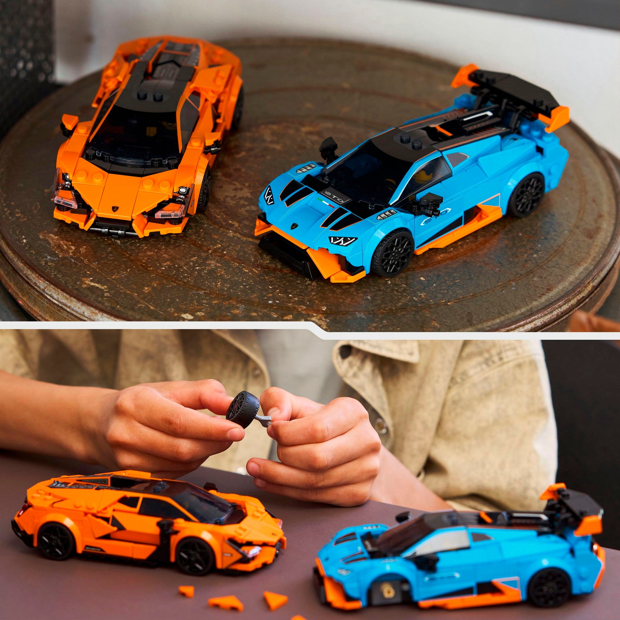 LEGO® Konstruktionsspielsteine »Lamborghini Revuelto und Huracán STO (77238), LEGO Speed Champions« Made in Europe