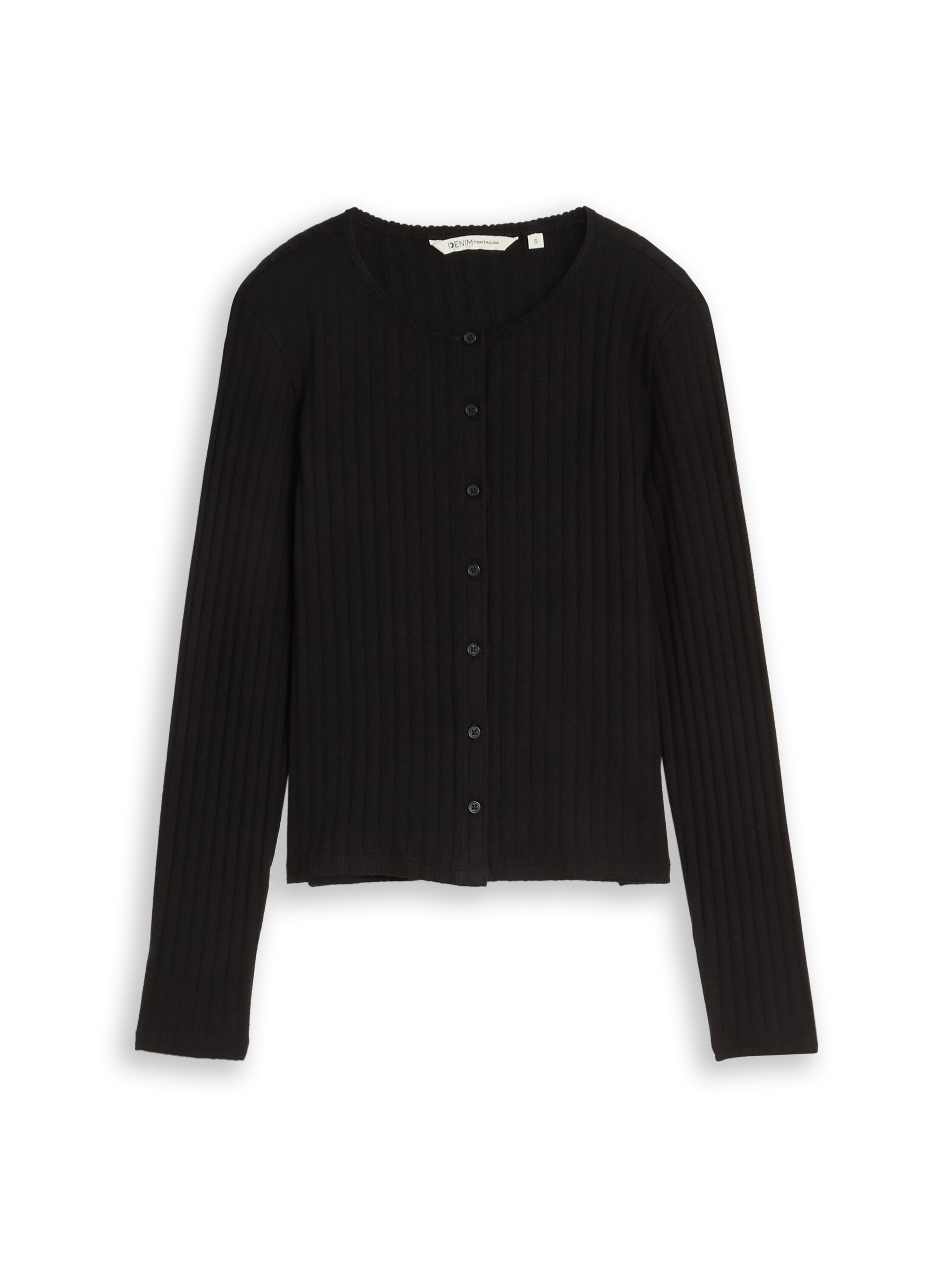 TOM TAILOR Denim Cardigan avec structure fine et patte de boutonnage