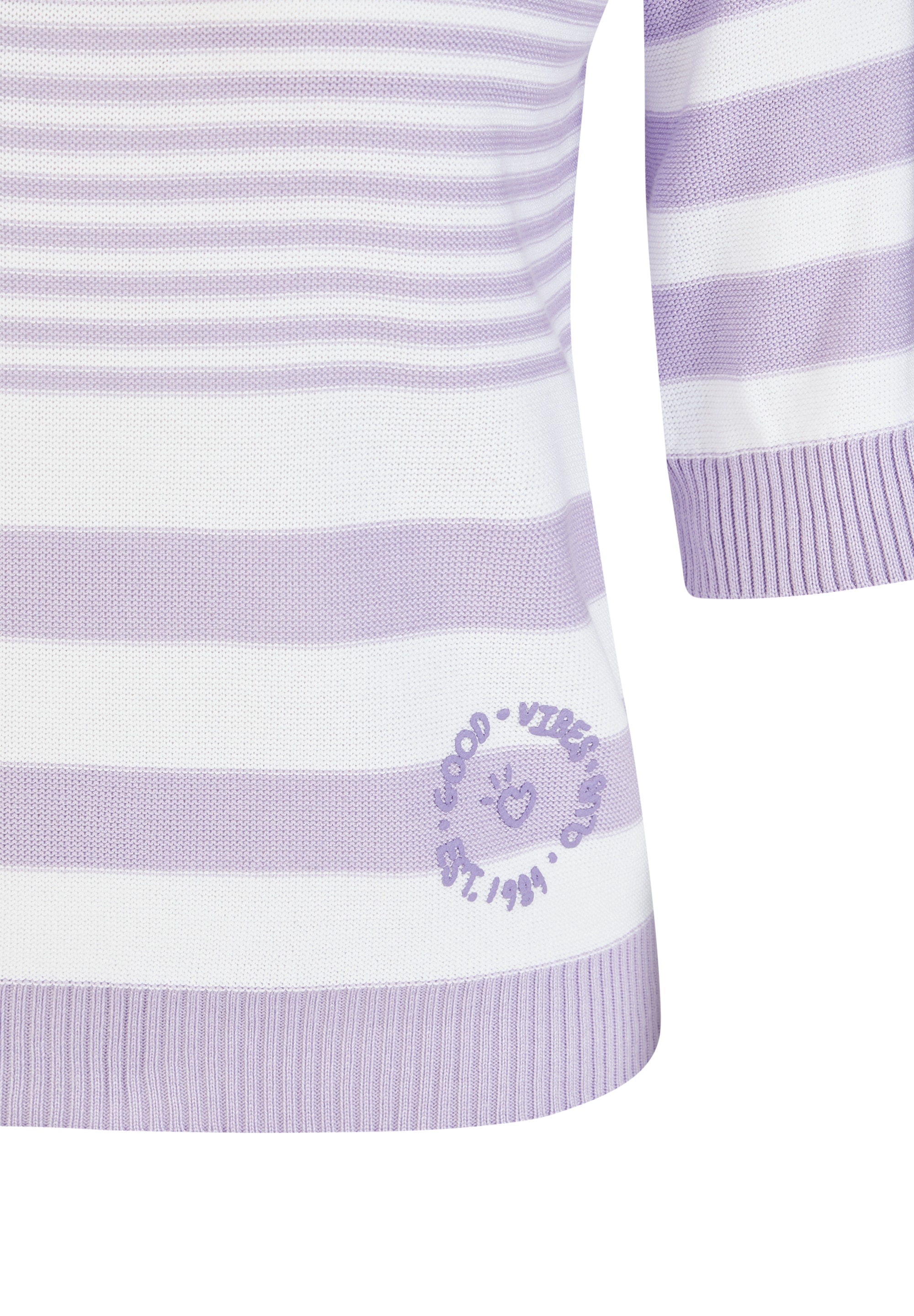 Rabe Rundhalspullover mit Streifen Muster