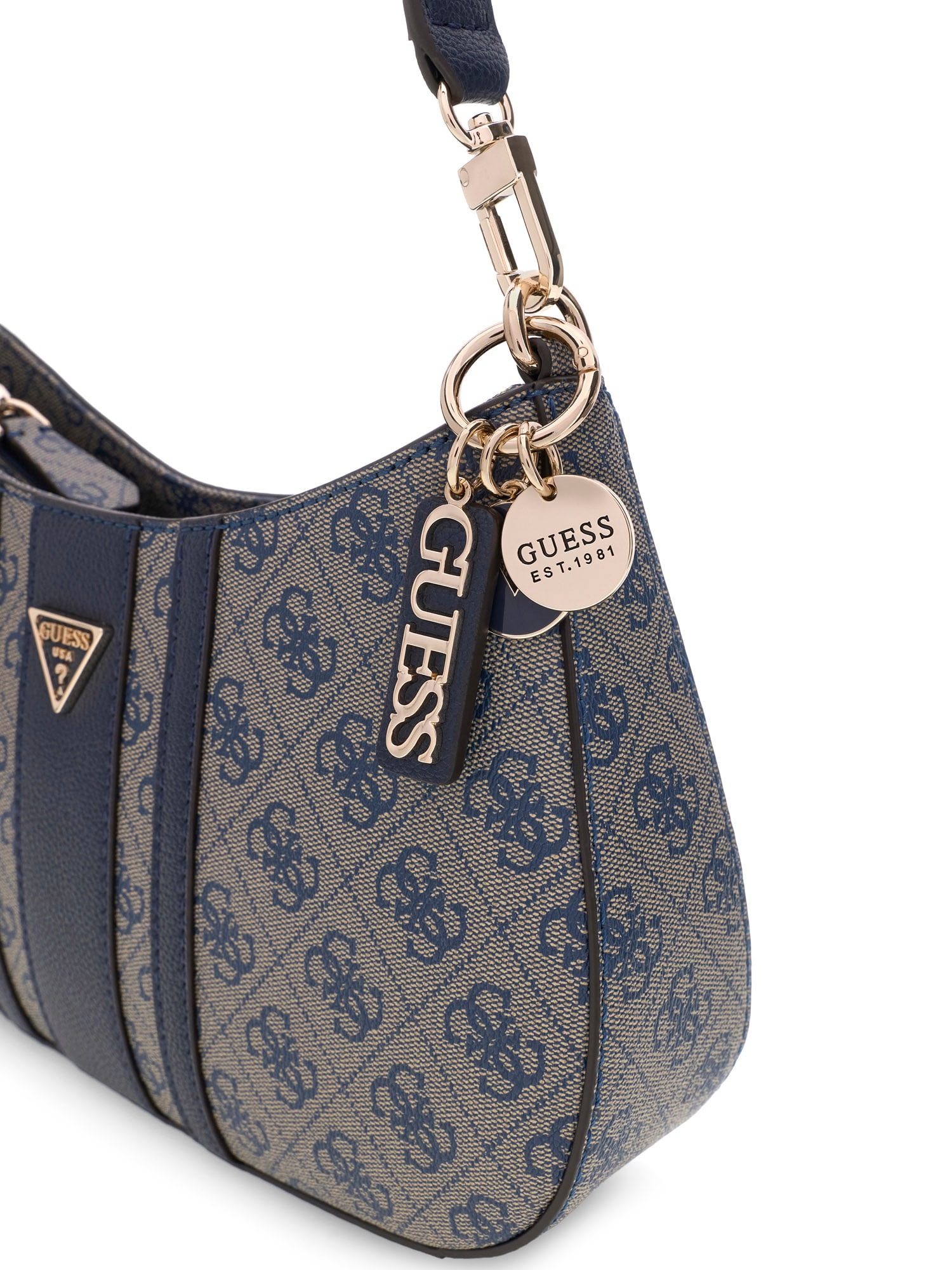 Guess Sac à bandoulière »NOELLE II TOP ZIP SHOULDER BAG« sac à main à anses pour femmes, sac à main avec breloques