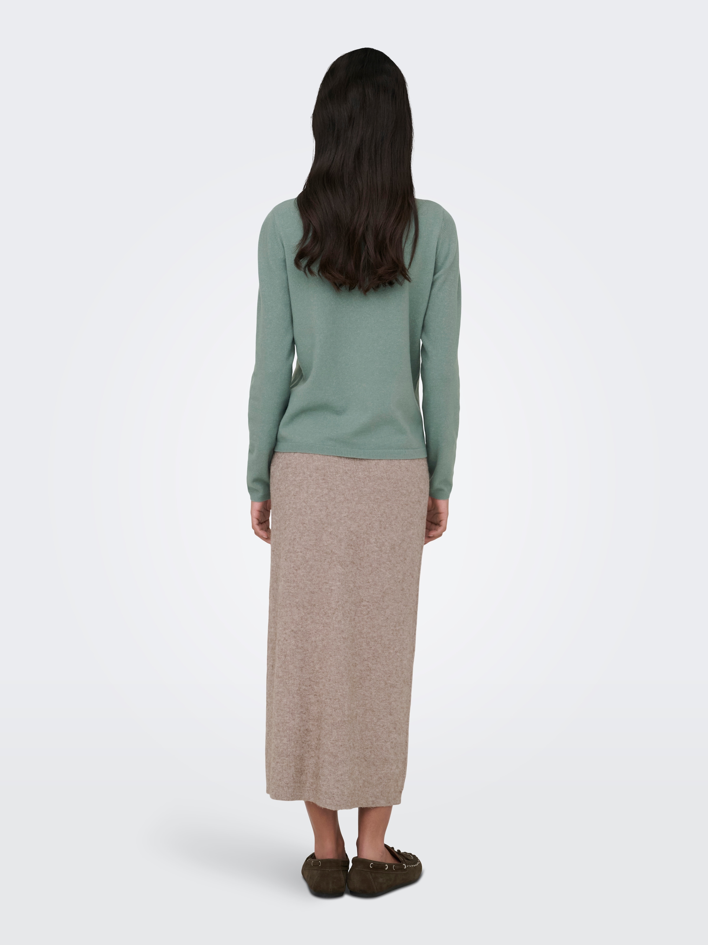 ONLY Pull en tricot »ONLLOYAL LS ONECK KNT NOOS« mélange de matériaux