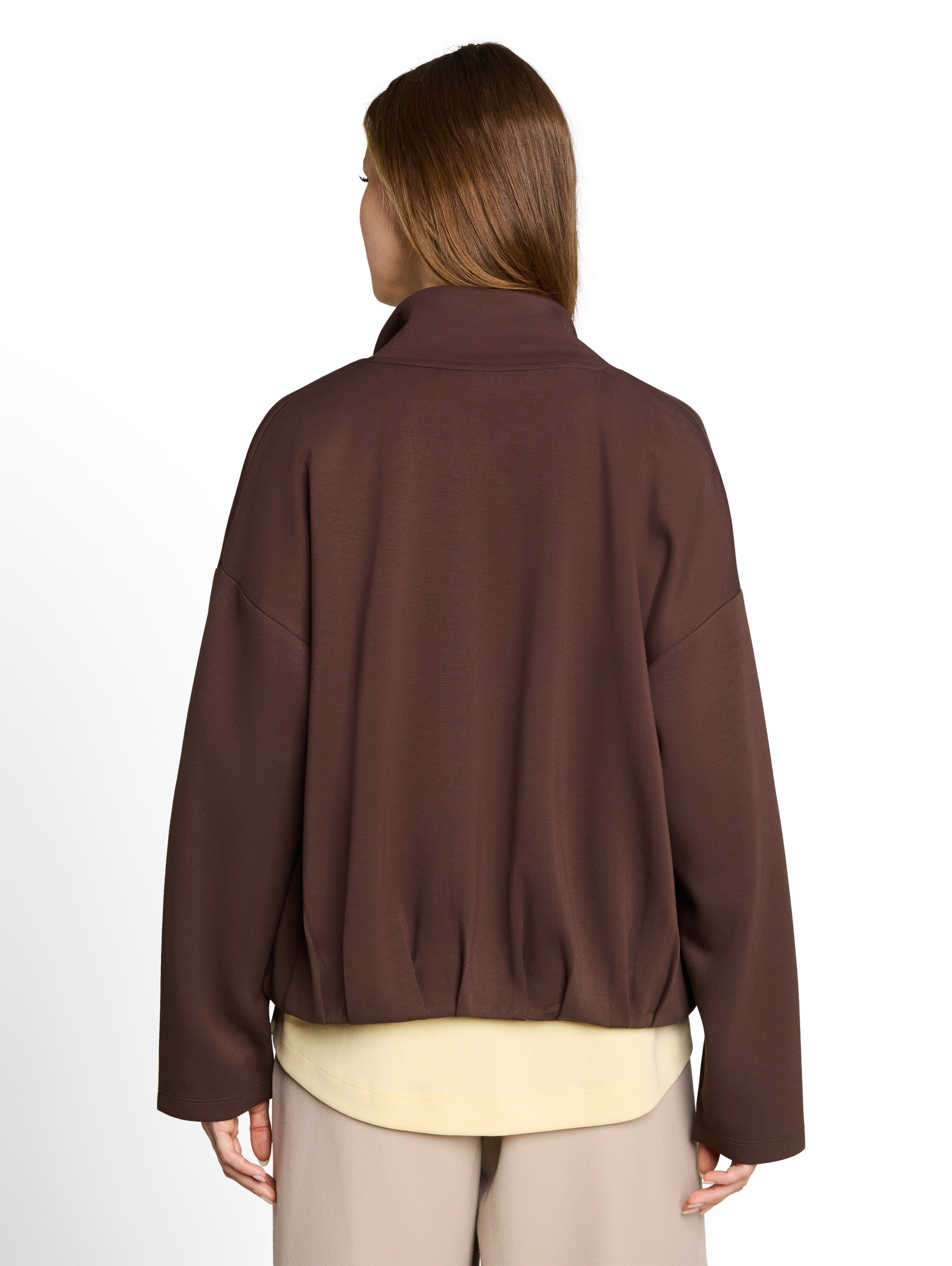 TOM TAILOR Denim Veste sweat mit Reissvershcluss und Stehkragen / Viskose-Stretch