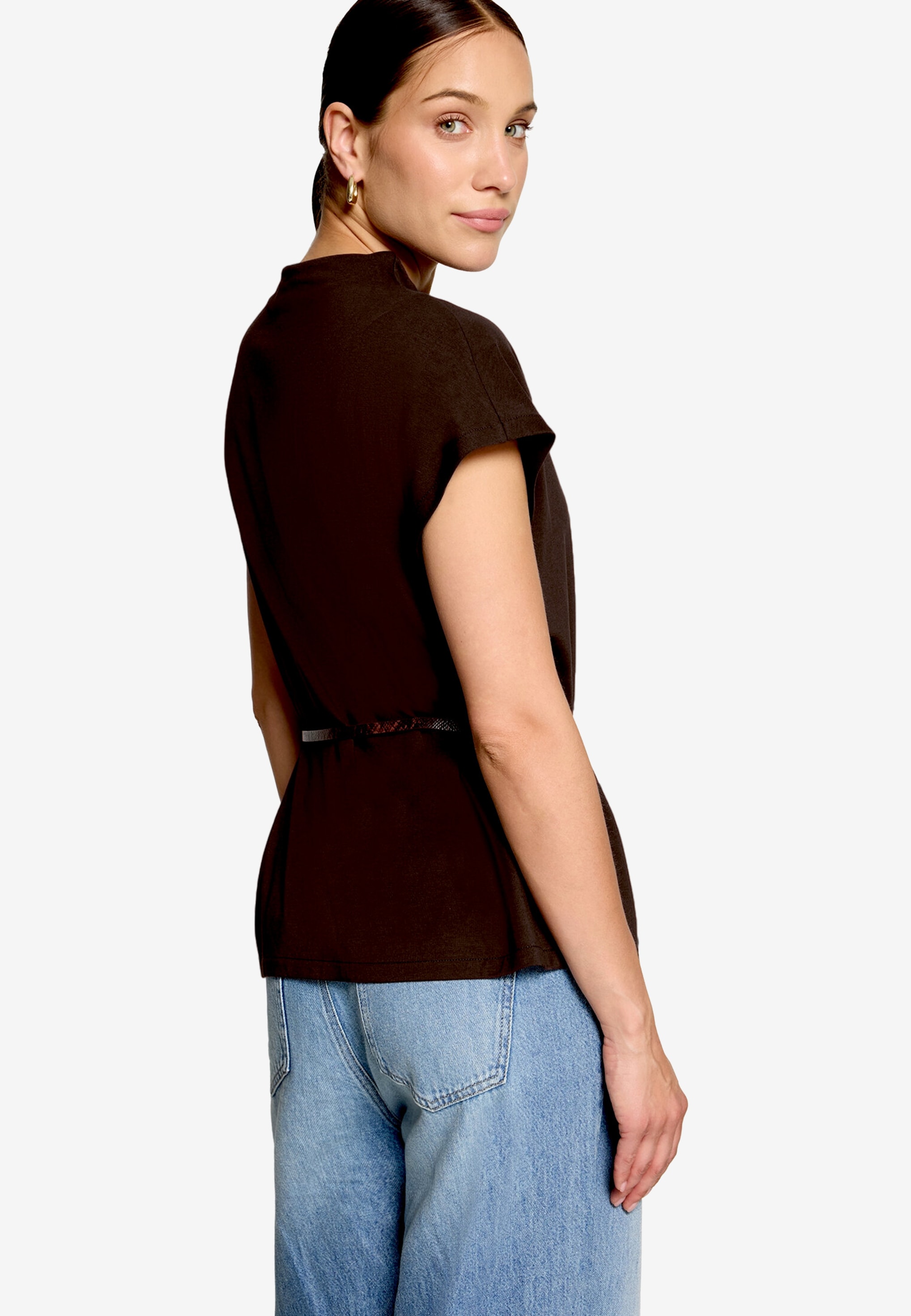 Zero T-shirt à manches courtes T-shirt d'été avec ceinture