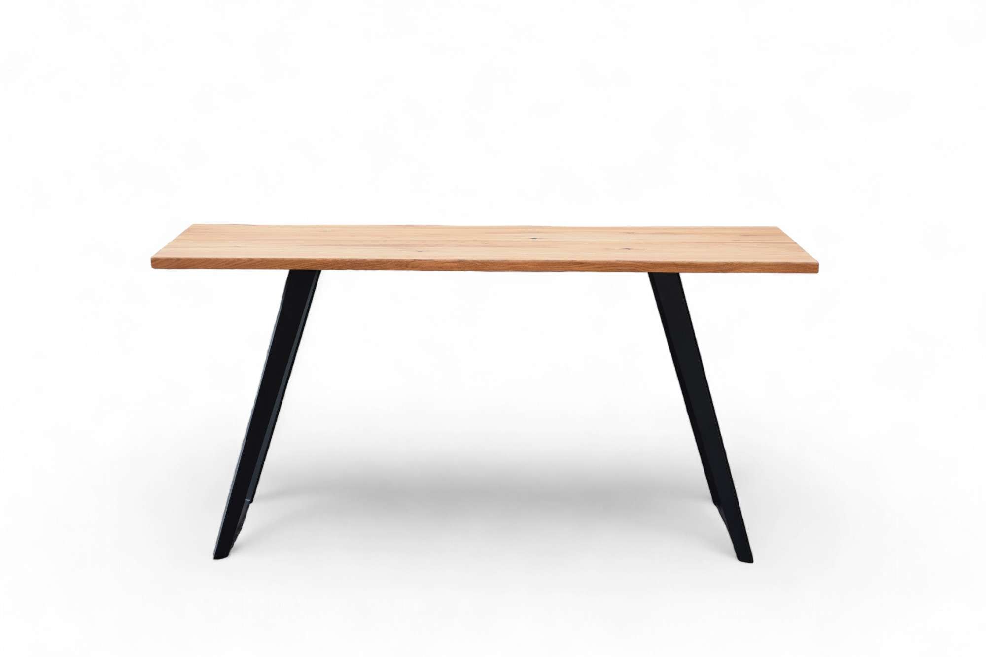 Home affaire Esstisch »Talwiese Küchentisch, U-Form Metallgestell, Wildeiche massiv geölt« Baum Kante oder Schweizer Kante, erhältlich in 3 Grössen und 2 Farben