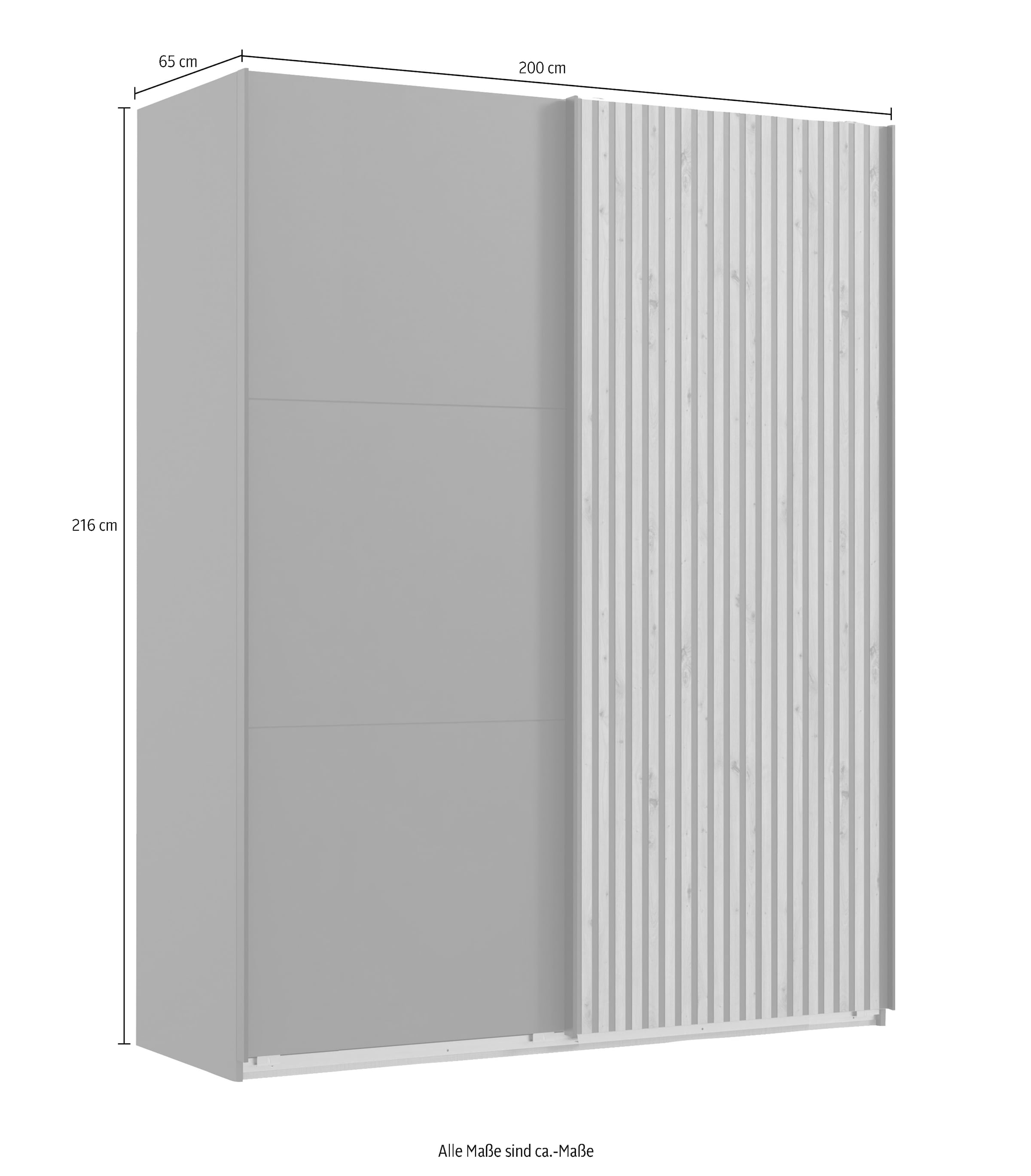 Wimex Armoire à portes coulissantes »Andorra by fresh to go« Mit 3D-Leisten für Akustikpaneel-Optik