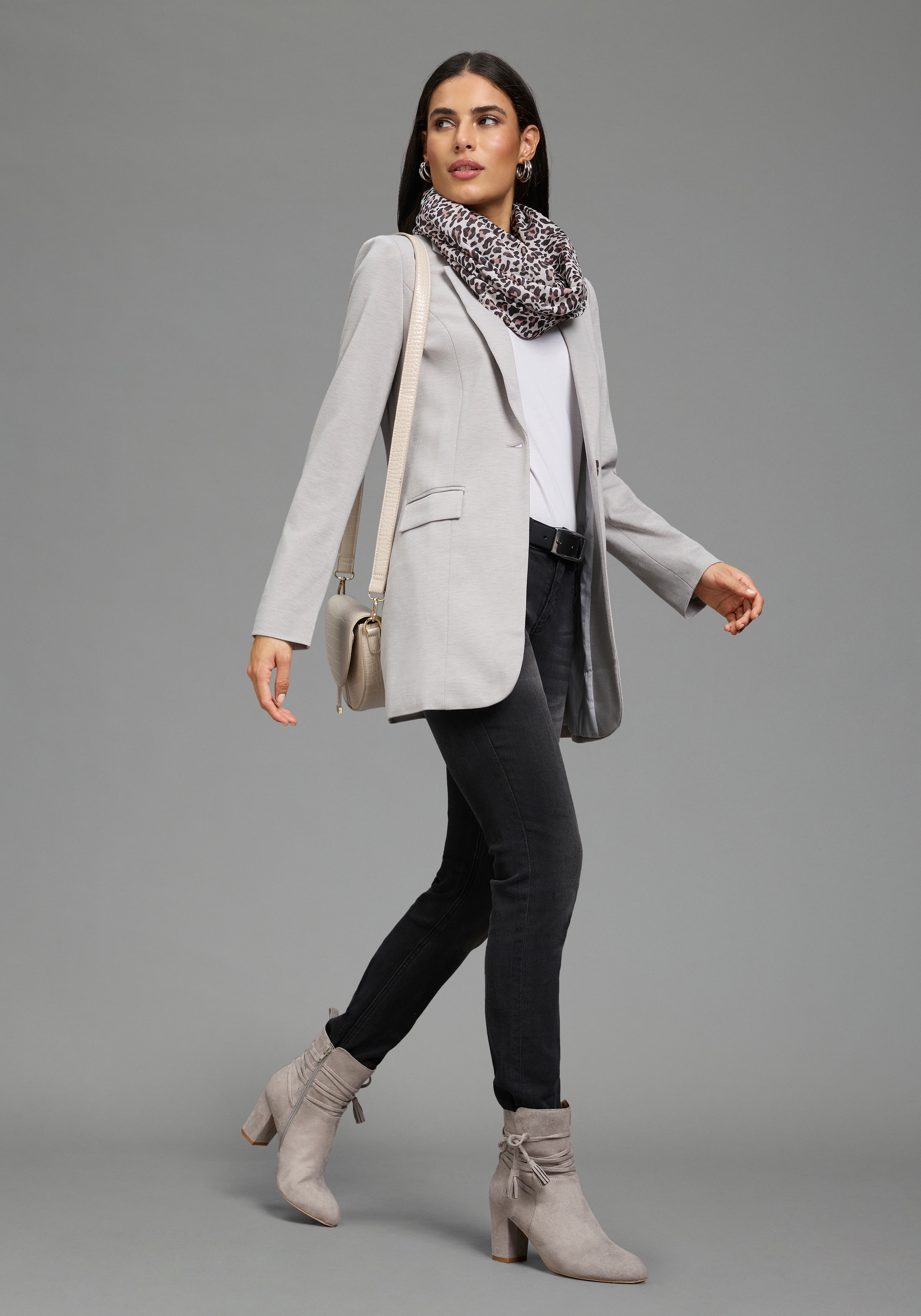 Laura Scott mit Animalmuster, für Herbst- und Wintermode, einlagig, glänzend