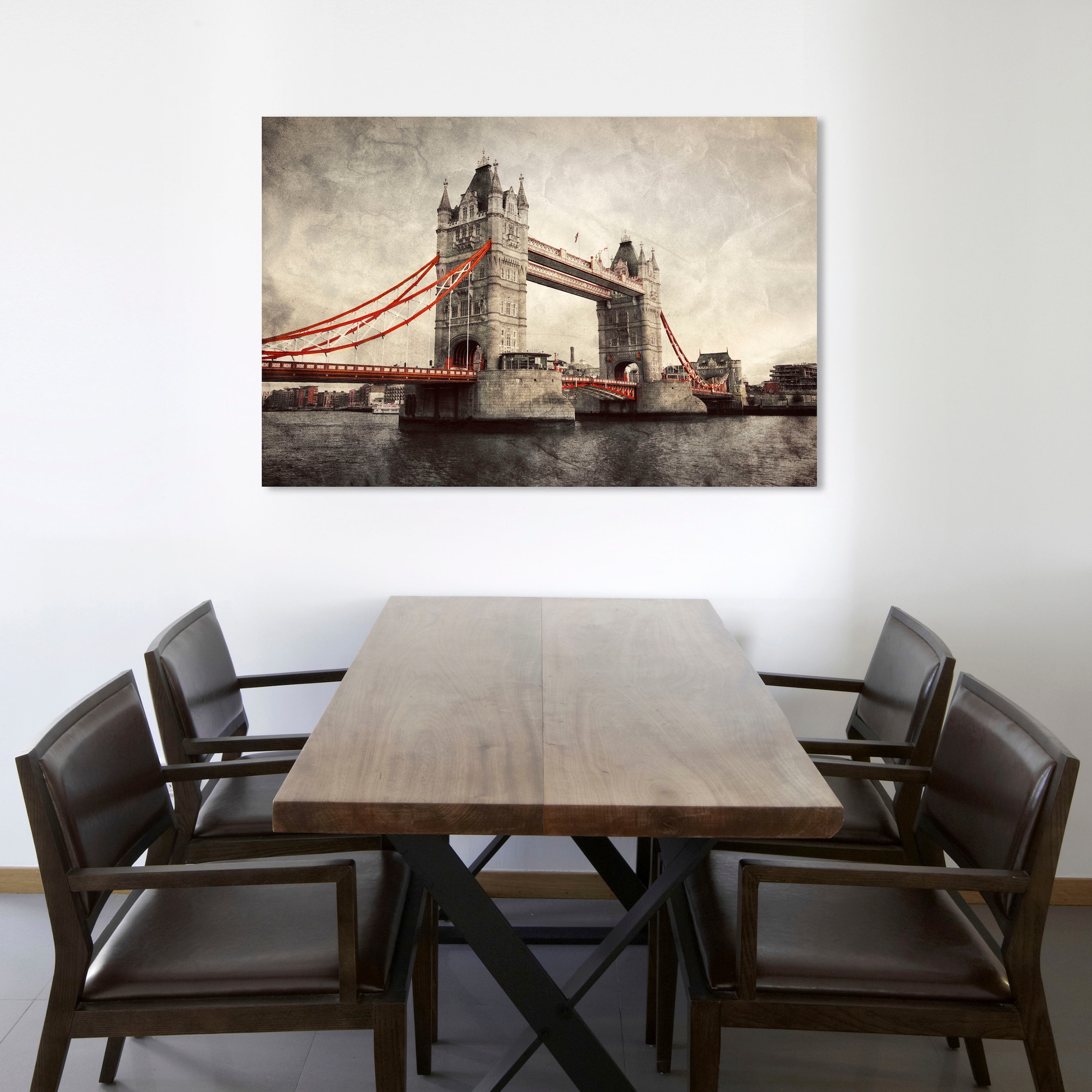 queence Leinwandbild »Tower Bridge« Brücken | Grossbritannien | Kunst | London | Modern | Rain | Schwarz-Weiss | Städte Premium-Leinwandstoff, Handarbeit aus Deutschland