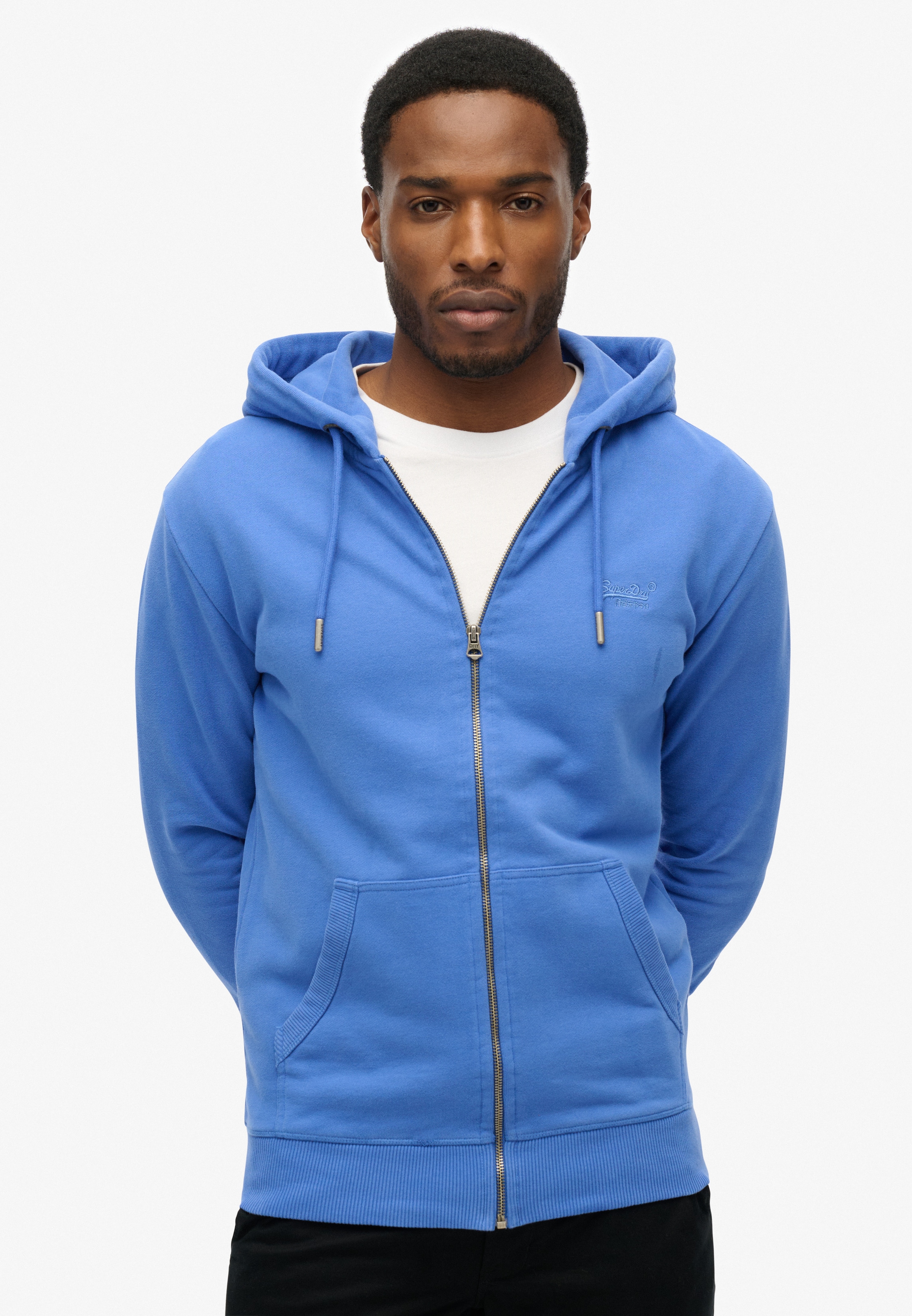 Superdry Kapuzensweatjacke »ESSENTIAL LOGO ZIP HOODIE HB« Baumwollmischung, slim fit
