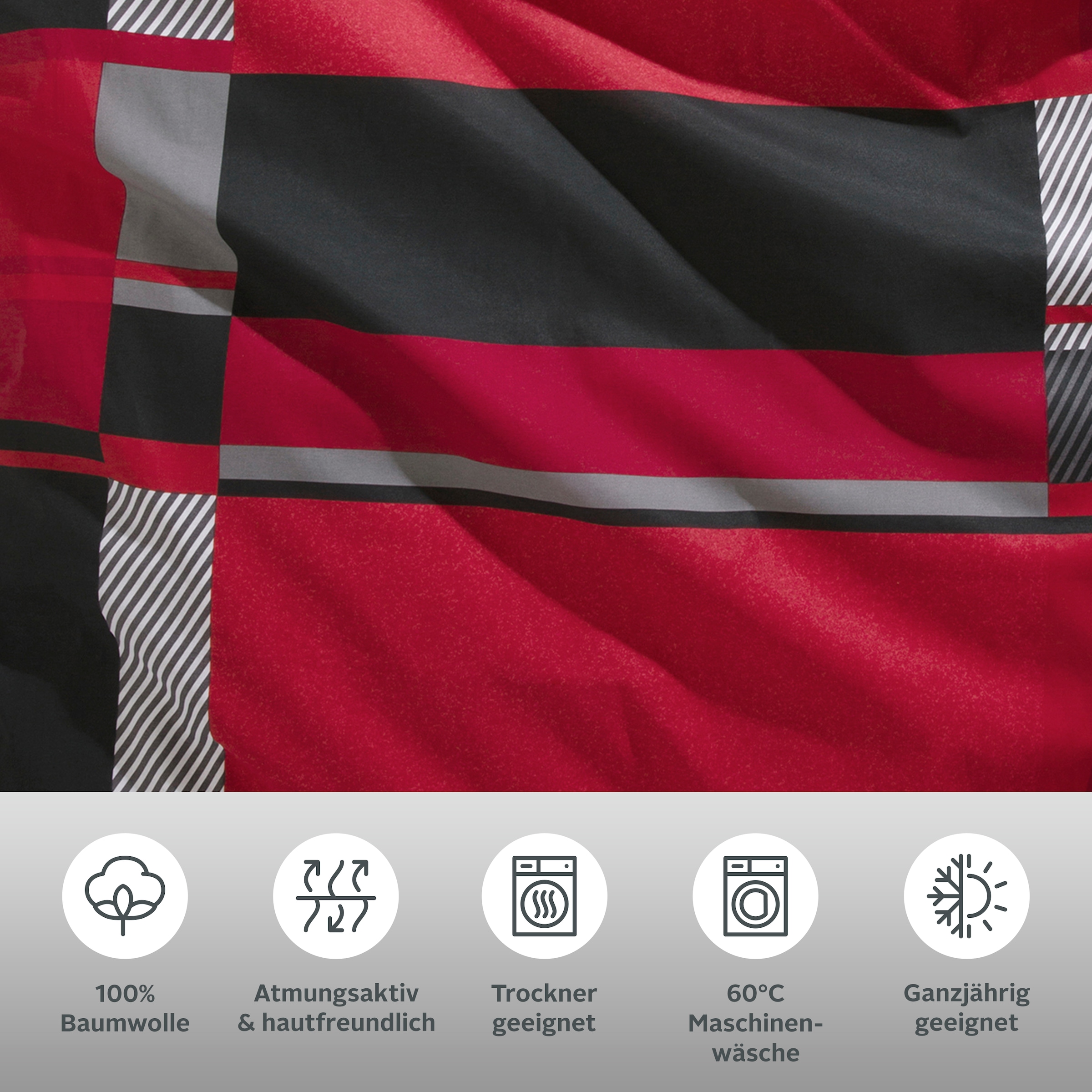 my home Linge de lit »NINA,  in verschiedenen Qualitäten« 2 tlg. in den  Grössen: 135x200 oder 155x220 cm