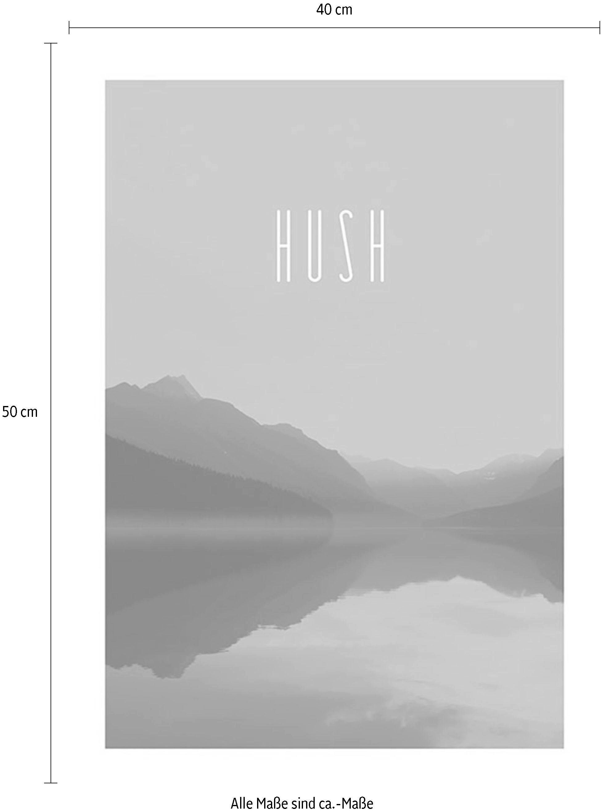 Komar Image »Word Lake Hush Steel« 1 cuis tlg. Wandbild zur Dekoration - ohne Rahmen