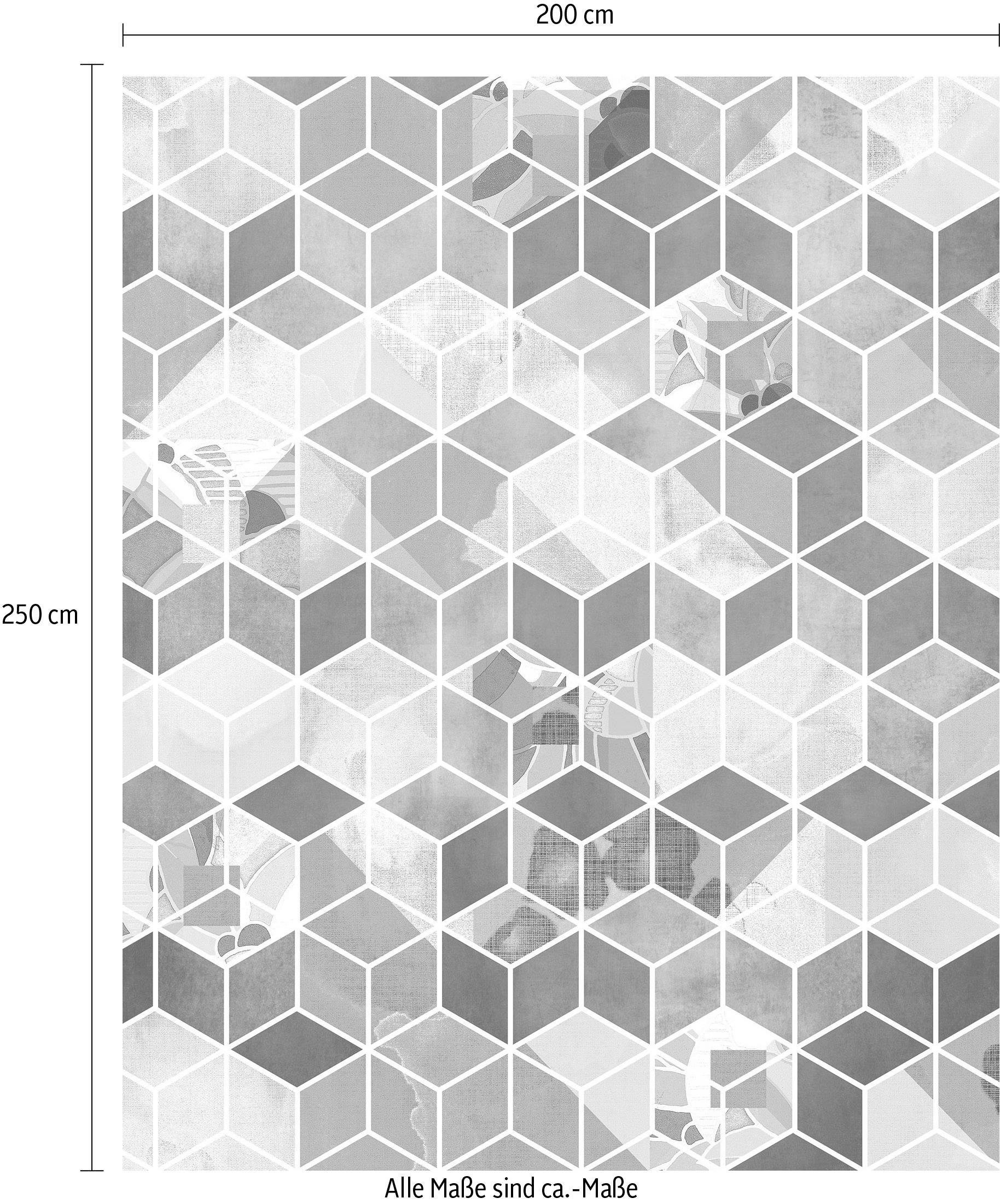 Komar Vliestapete »Digitaldruck Vlies -  Geometric Blue - Grösse 200 x 250 cm« bedruckt glatt Wohnzimmer, Schlafzimmer