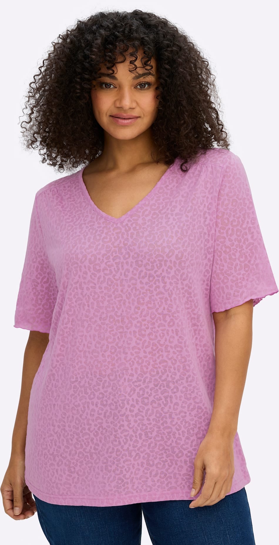 Sheego Shirt à col rond »T-Shirt« 1