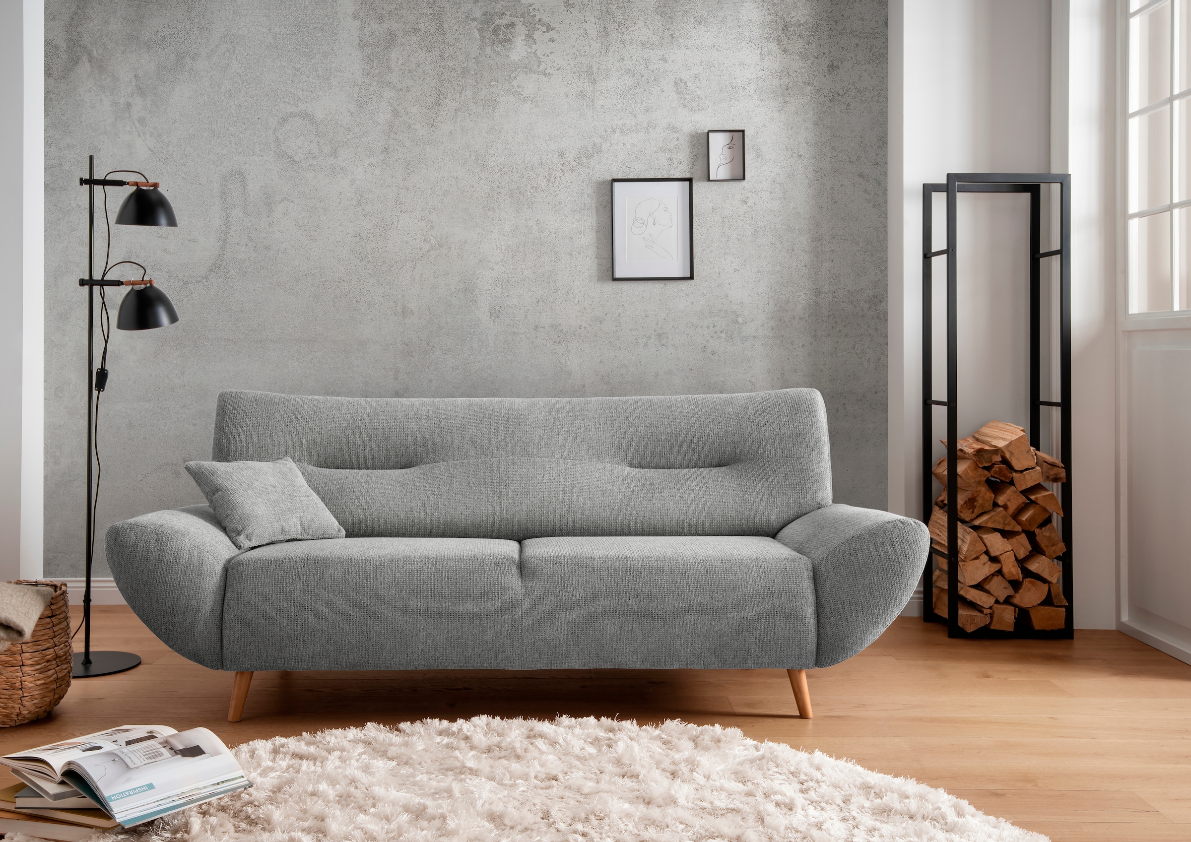 INOSIGN Ensemble rembourré »Drago, modern und zeitlos, aktuelle Formensprache, komfortabel« Set, 3-Sitzer und 2-Sitzer, 2 cuis tlg. als Sessel/Polsterecke erhältlich, versch. Stoffe, inkl. 2 Zierkissen