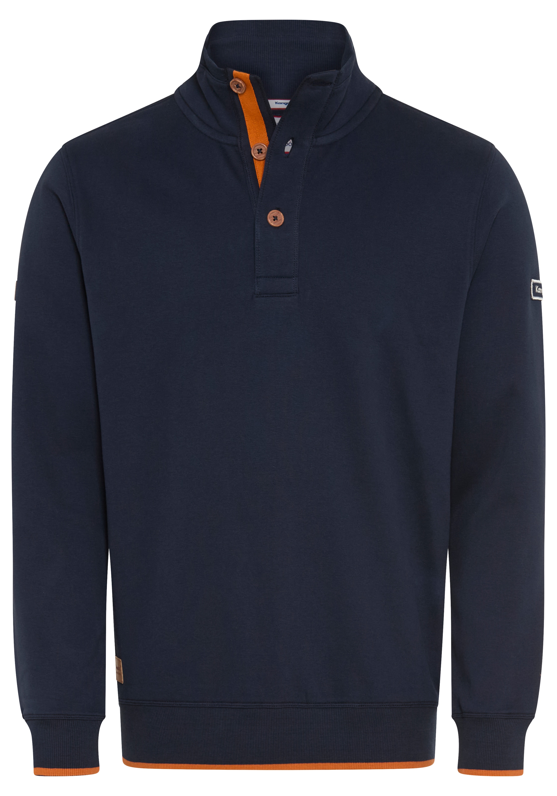 KangaROOS Sweat-shirt , avec col de troyer fermé haut, détails contrastés
