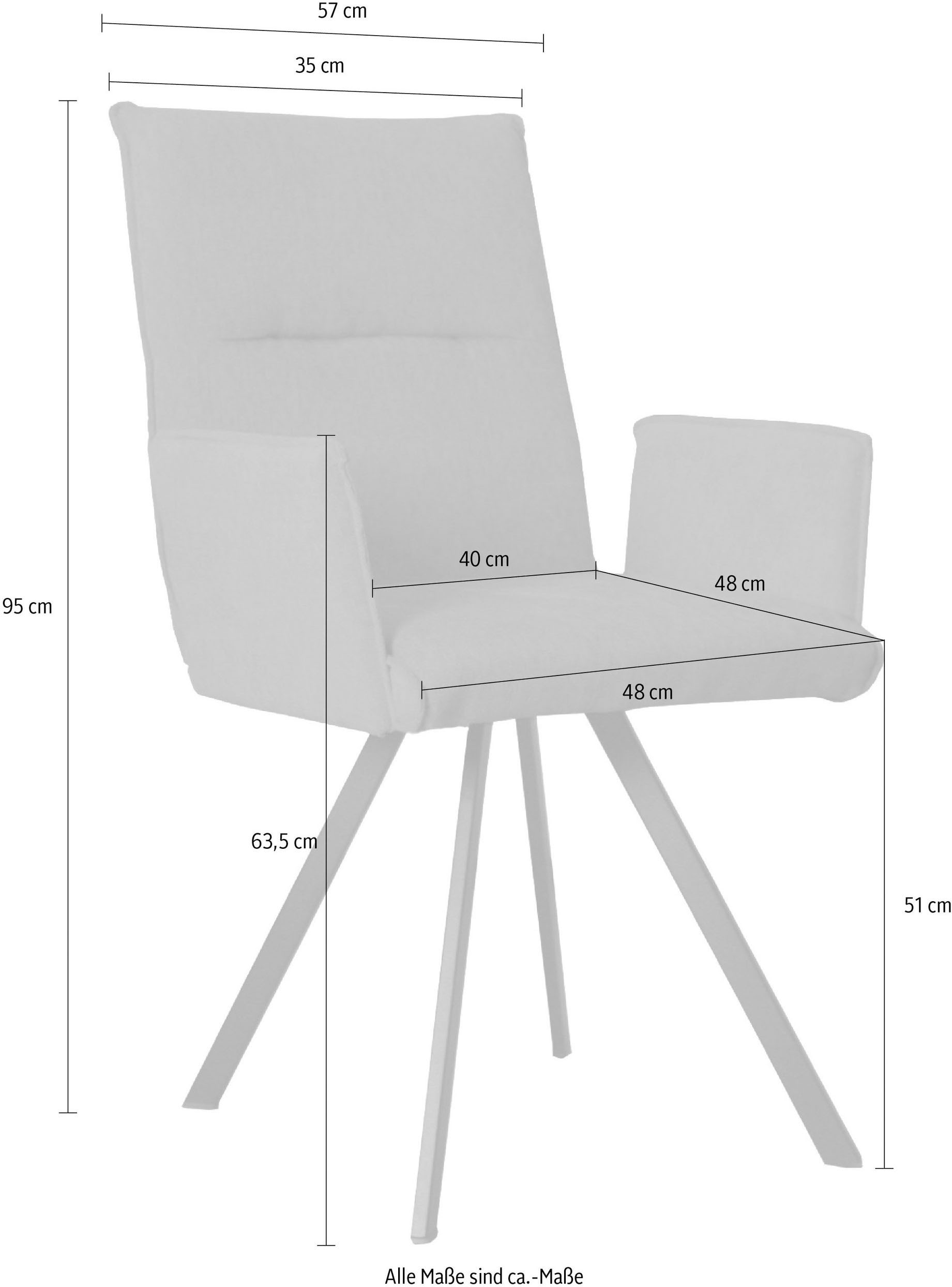 GOODproduct Chaise avec accoudoirs »Sava« (Set) 2 cuisMetallgestell