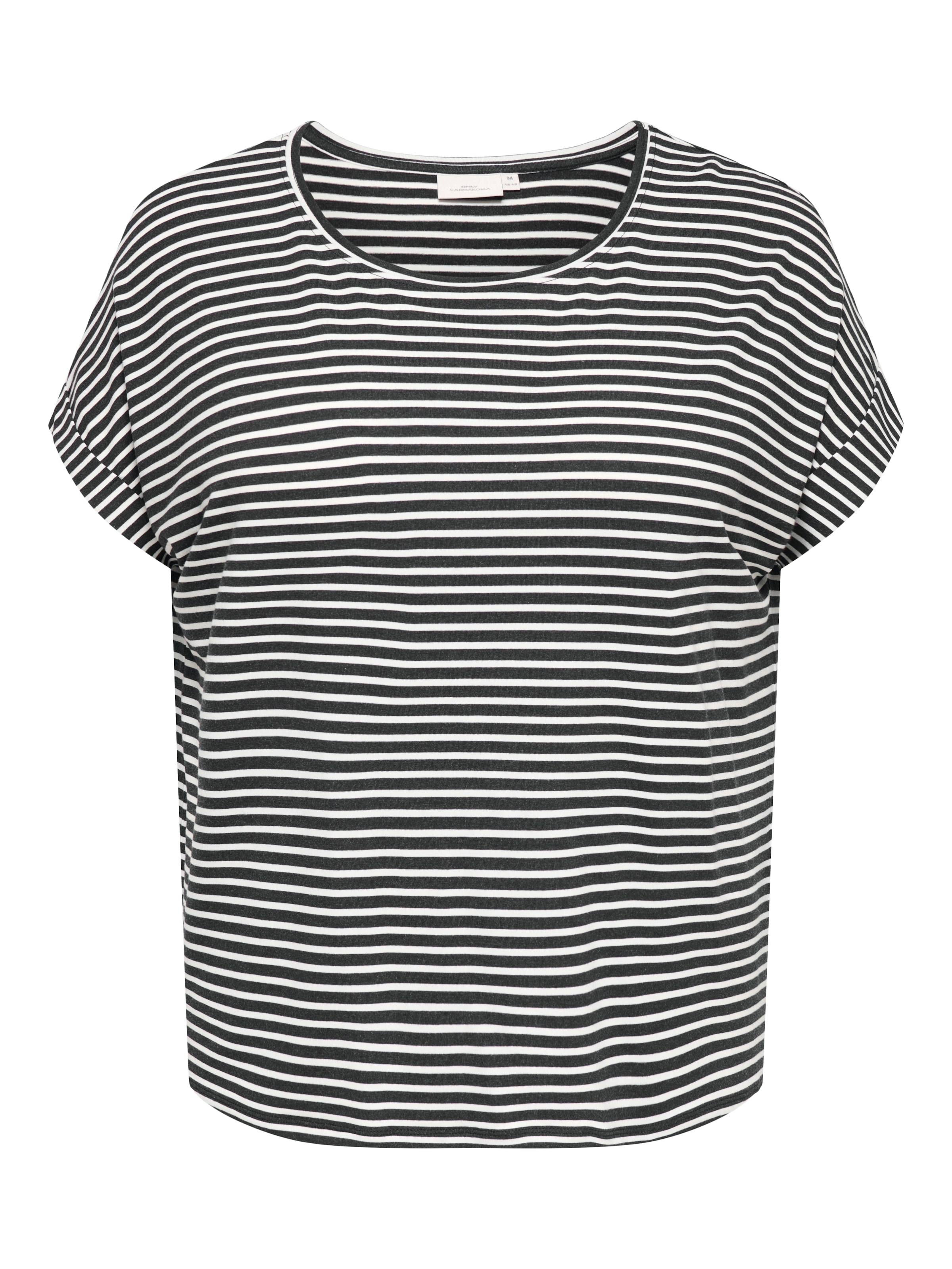 ONLY CARMAKOMA Kurzarmshirt »CARMOSTER STRIPE S/S O-NECK TOP JRS NOOS«