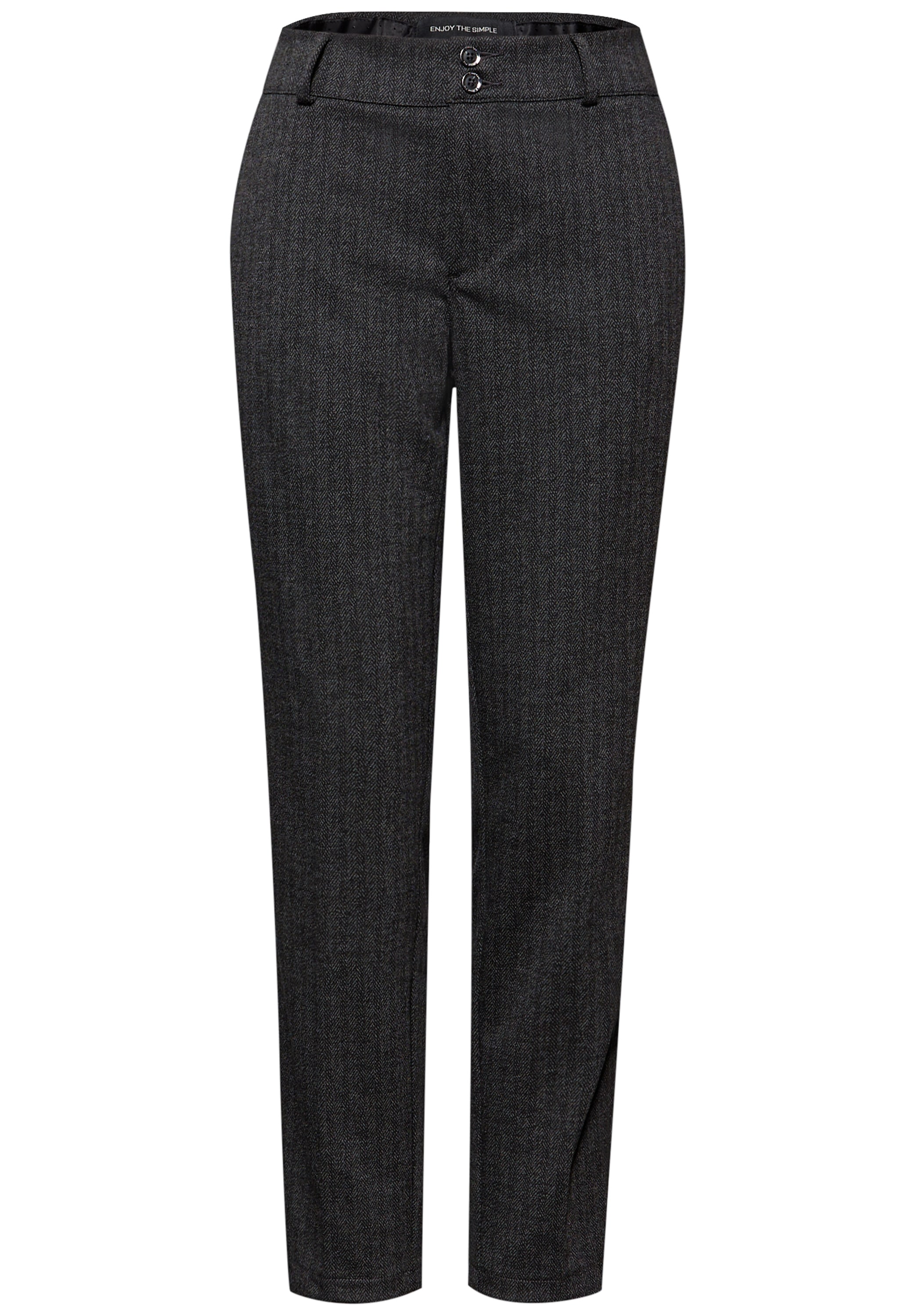 STREET ONE Pantalon tissé  mit Fischgrät-Muster
