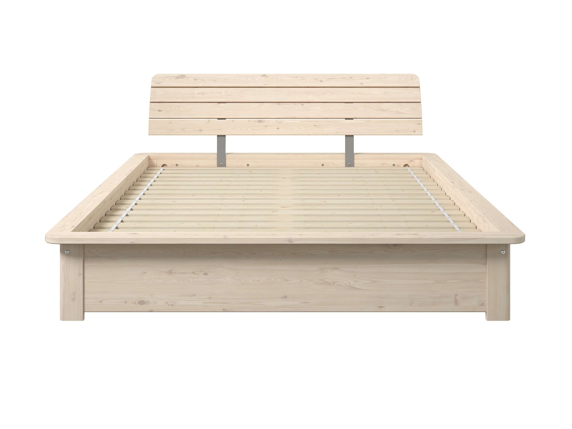 GOODproduct Massivholzbett »Antri, Futonbett, ergonomisch geformtes Kopfteil, stilvolles Design« Rahmen zur Ablage von Smartphone, mit Lattenrost, Bettkasten optional