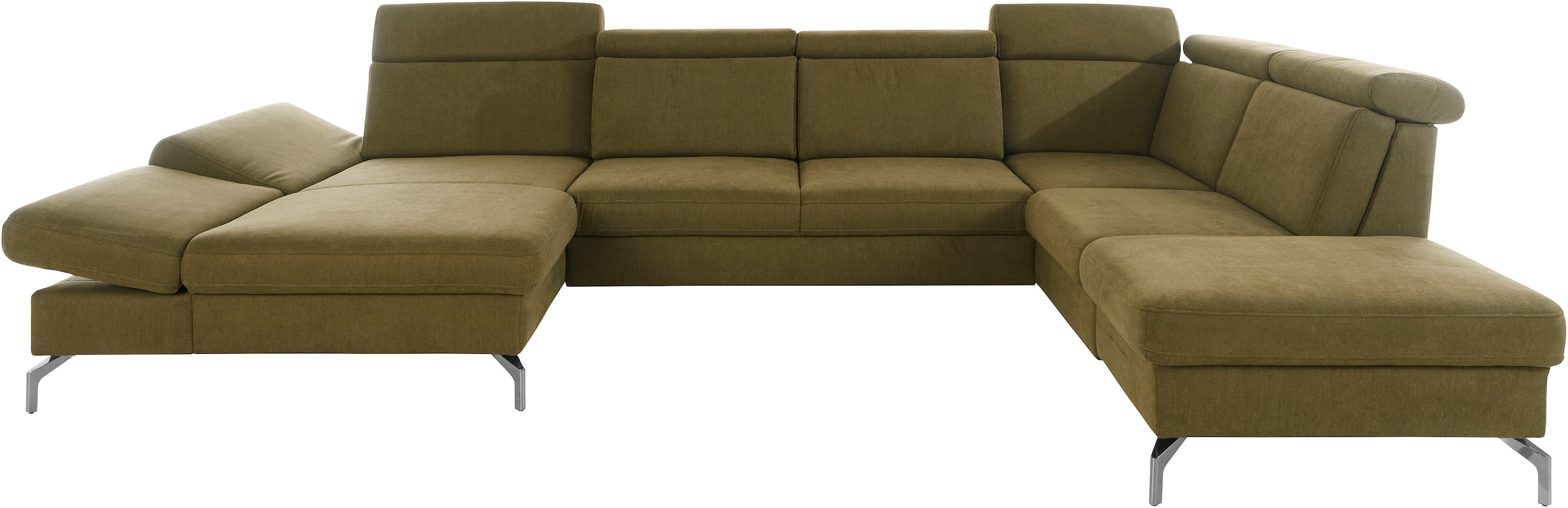 sit&more Wohnlandschaft »Brisbane U-Form« Fusshöhe 15 cm, inklusive Sitztiefen-, Armteil- und Kopfteilverstellung