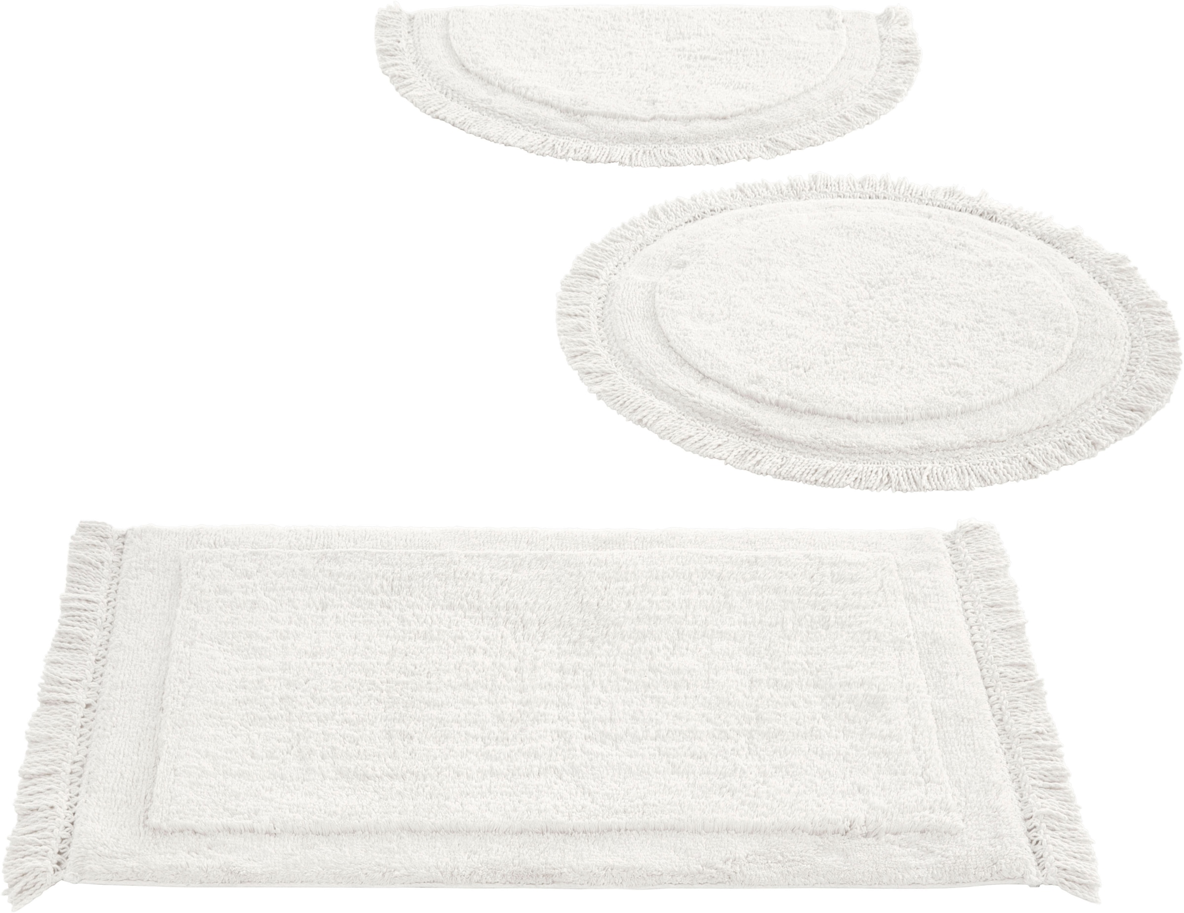 LeGer Home by Lena Gercke Tapis de bain »Tamsin, Badvorleger, Badezimmer Teppich« Höhe 20 mm Résistant | compatible chauffage au sol avec franges, tapis de bain, tapis de douche, coton